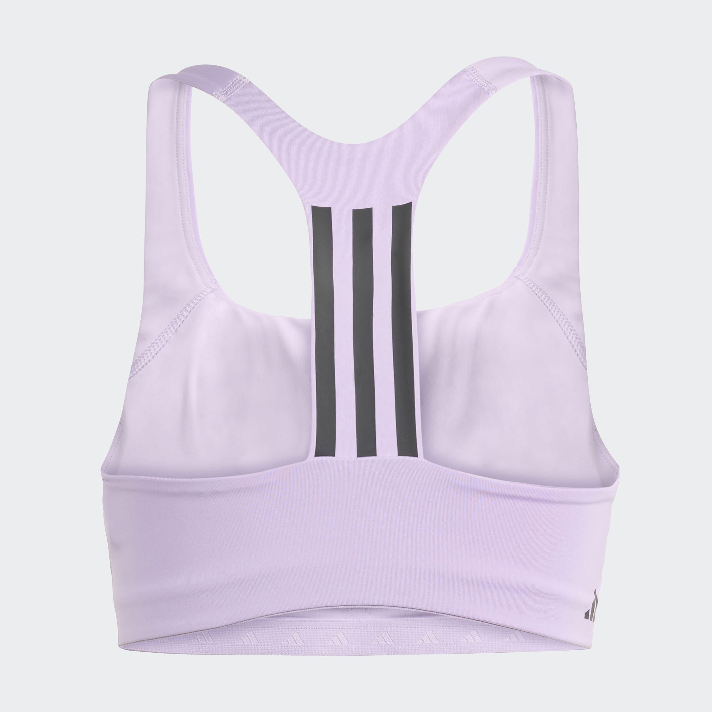 Powerimpact Training Medium-Support 3-Stripes Bra, Purple, A701_ONE, large image number 1