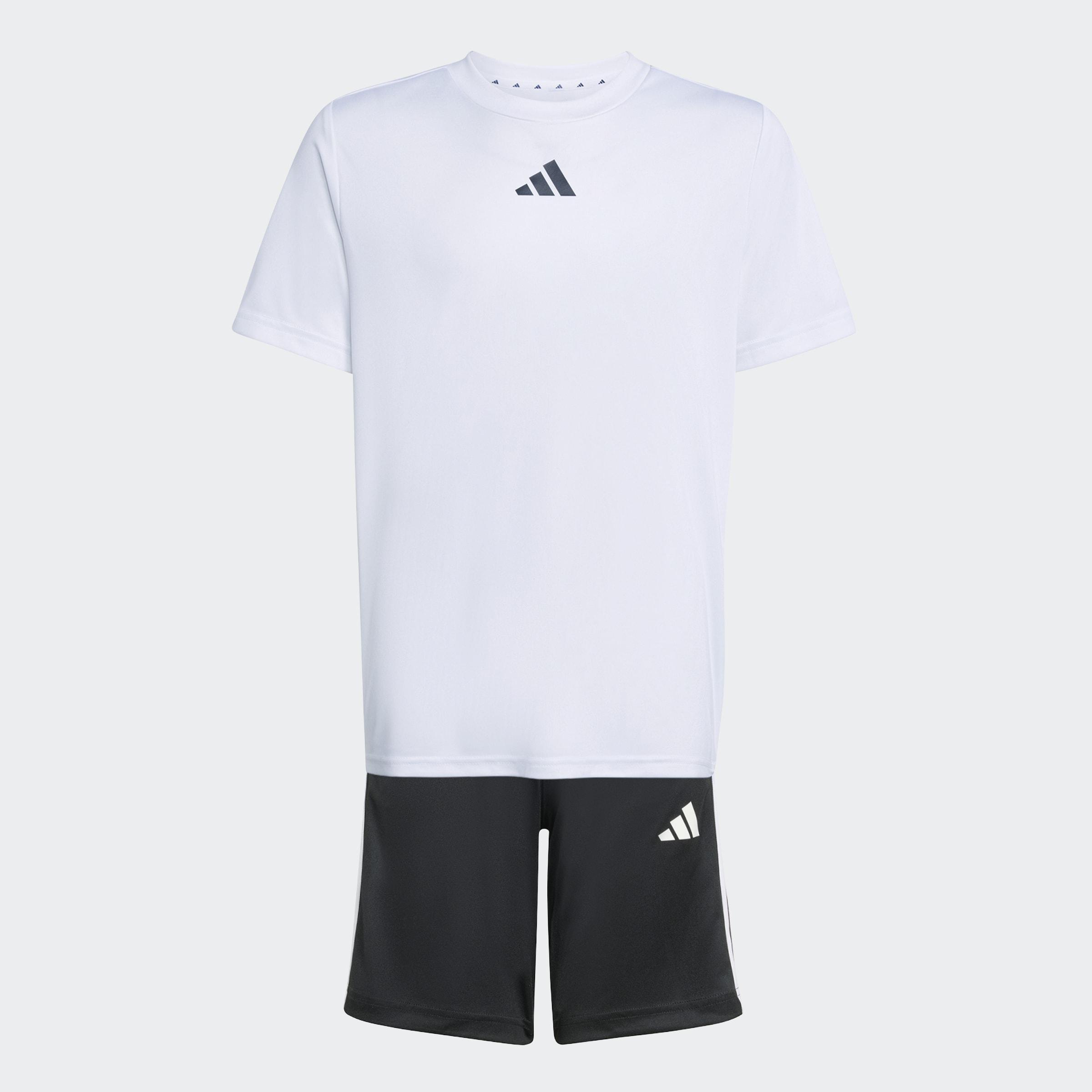 Kids Unisex Train Essentials 3-Stripes Tee Set, White