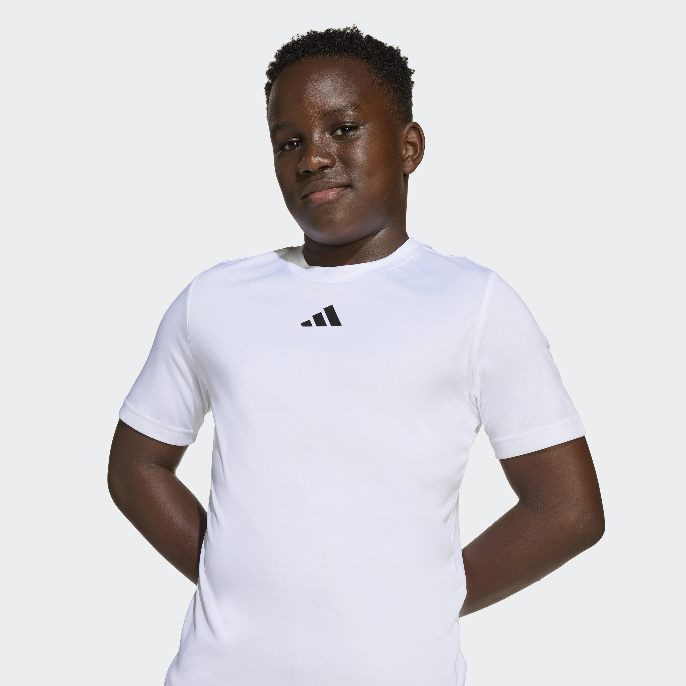 Kids Unisex Train Essentials 3-Stripes Tee Set, White, A701_ONE, large image number 3