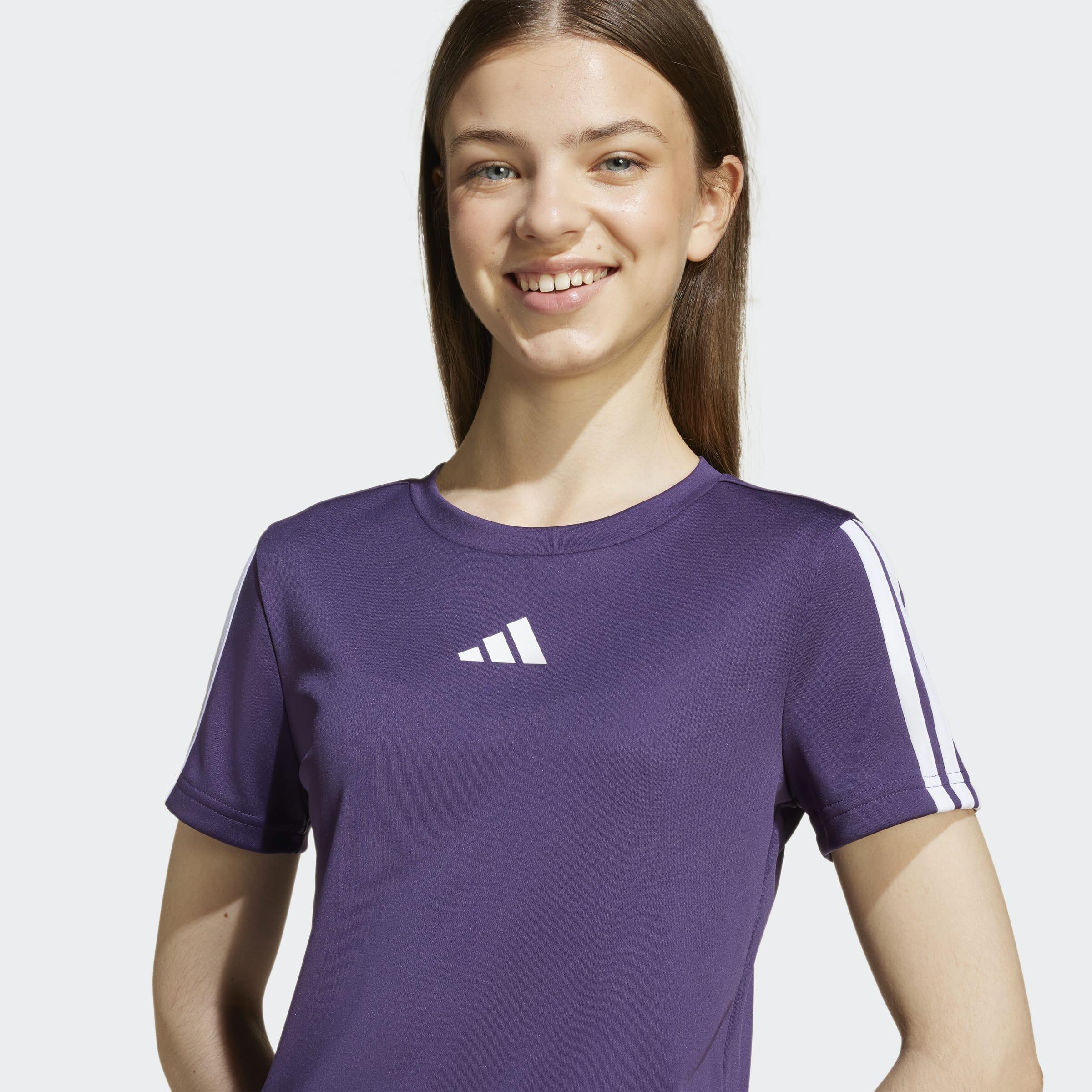 Kids Training Essentials 3-Stripes T-Shirt, Purple, A701_ONE, large image number 2