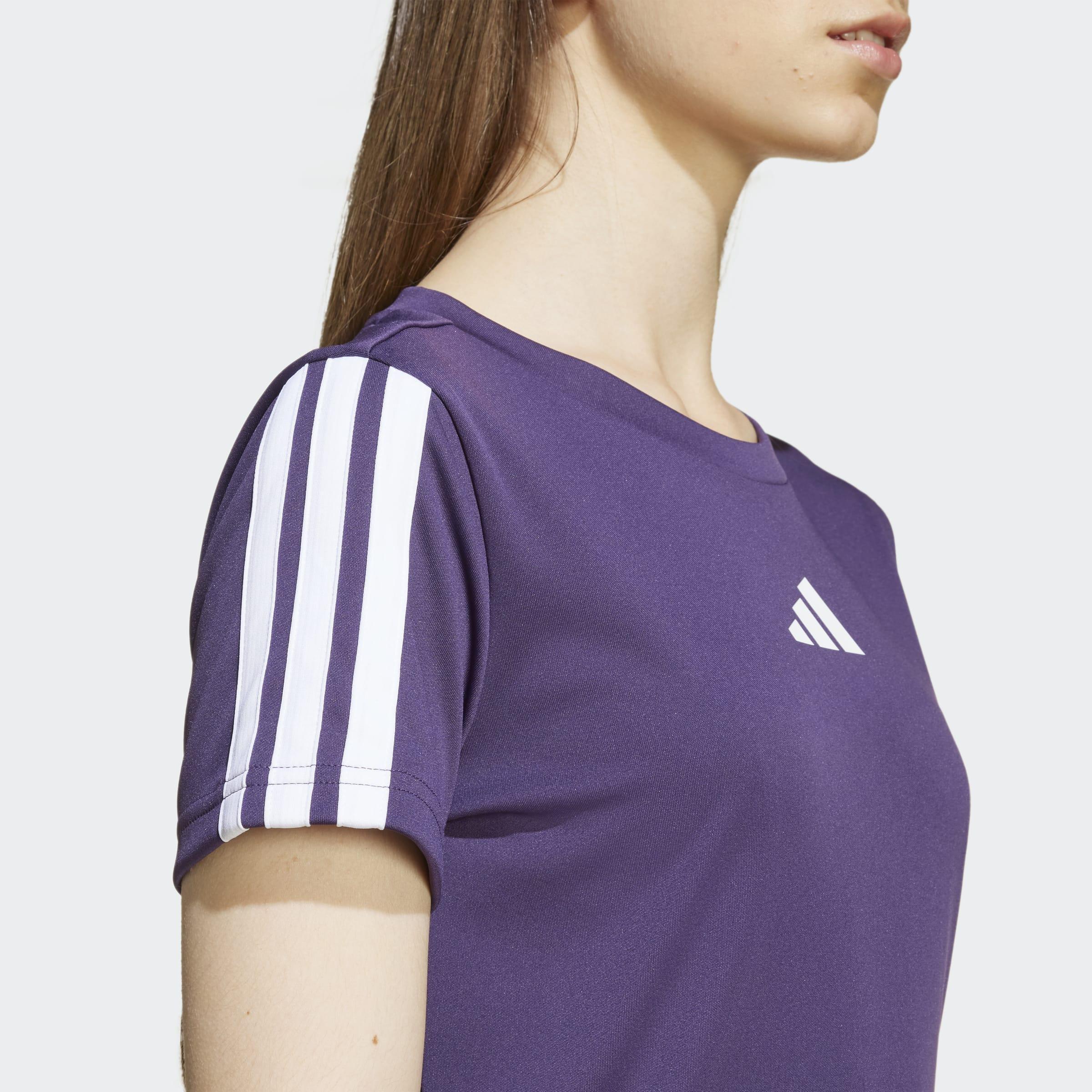 Kids Training Essentials 3-Stripes T-Shirt, Purple, A701_ONE, large image number 3