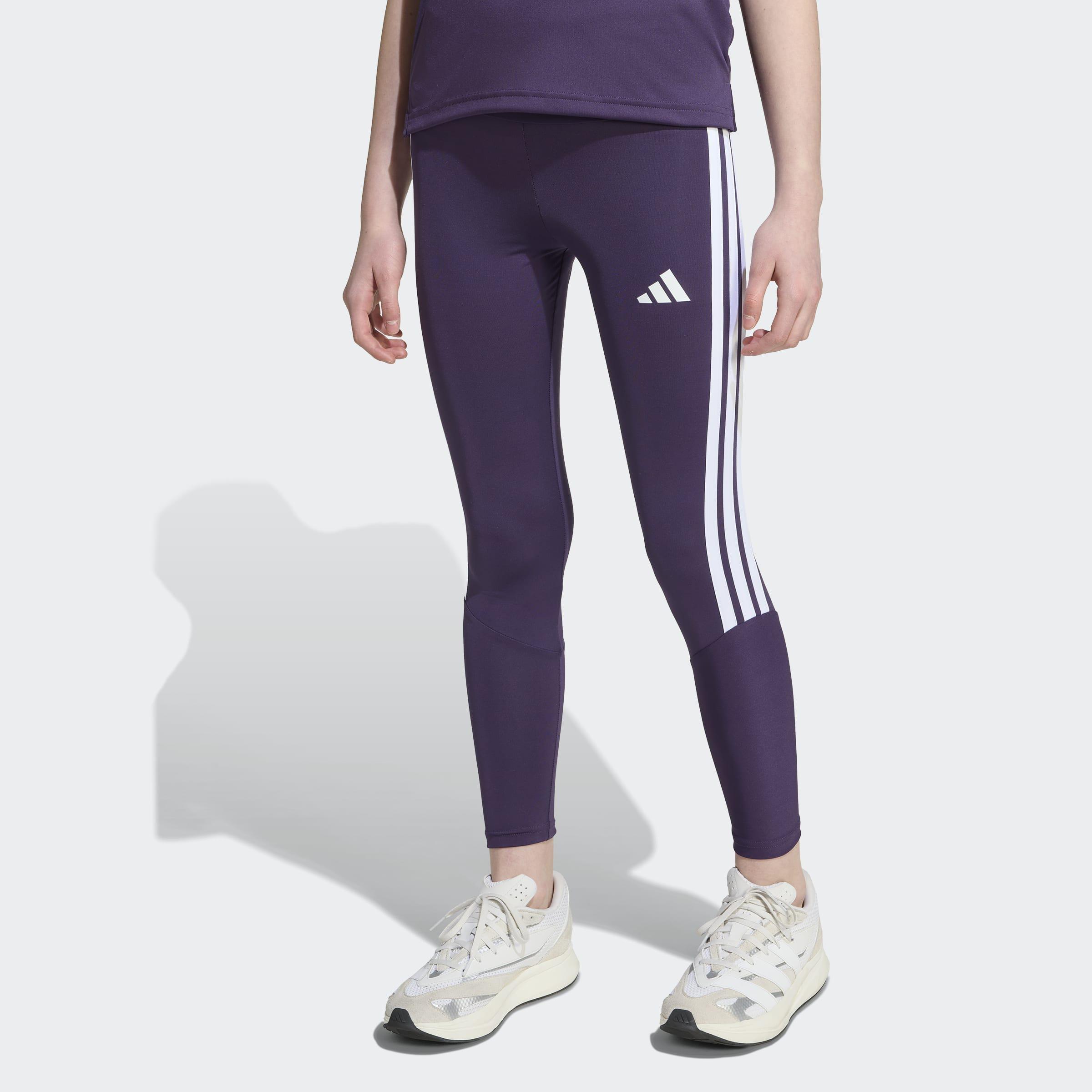 Kids Train Essentials 3-Stripes Leggings, Purple, A701_ONE, large image number 4