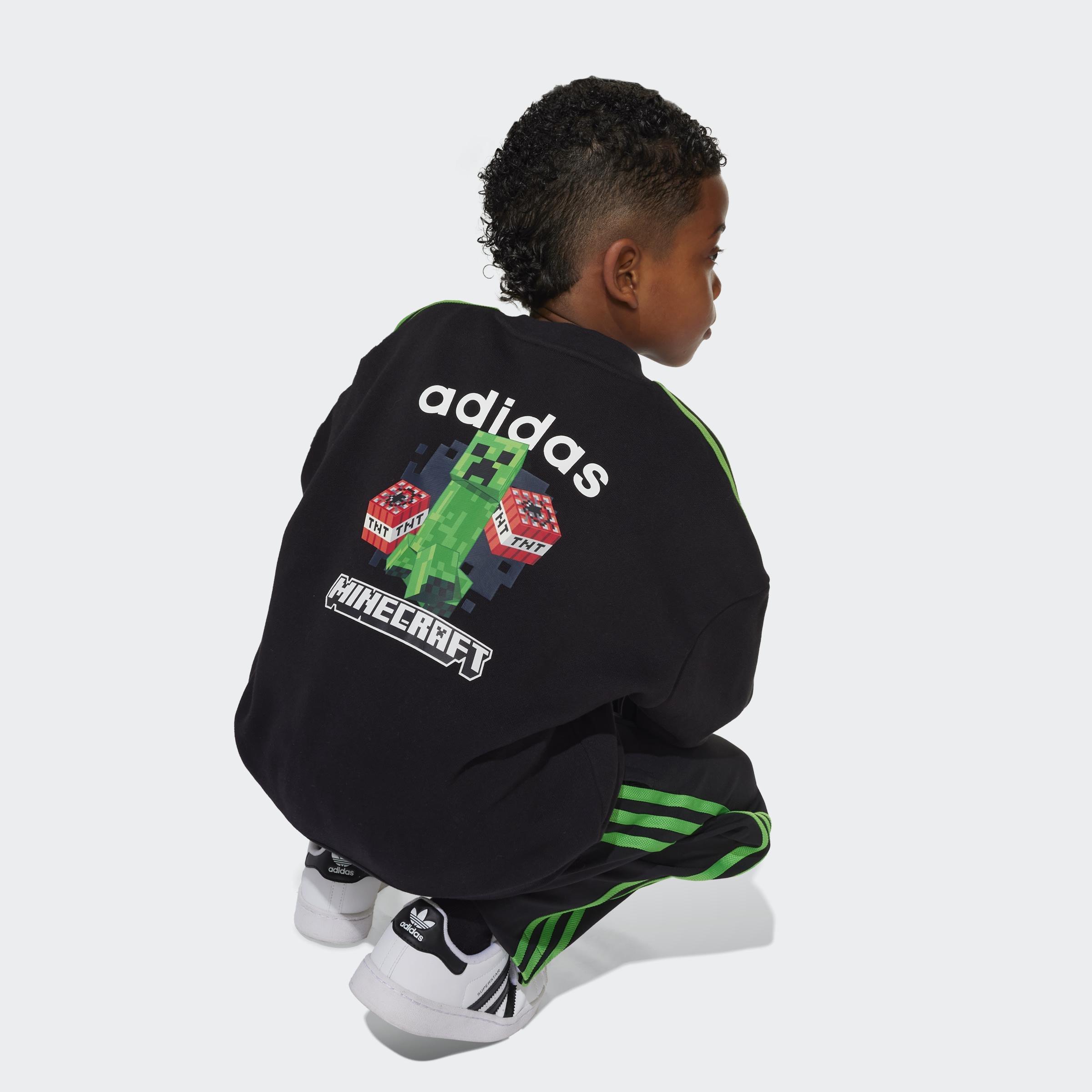 Kids Unisex Adidas Minecraft Crew Set, Black, A701_ONE, large image number 2