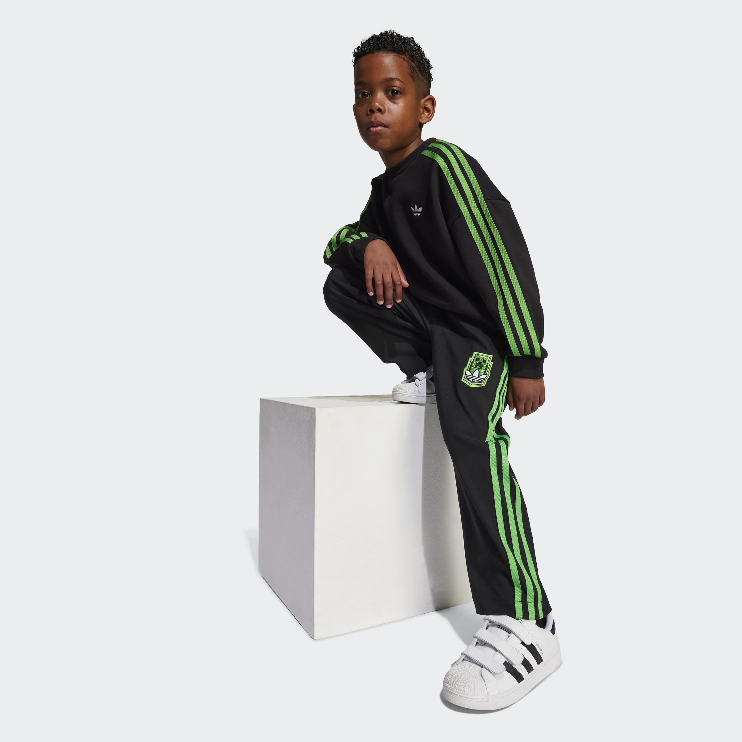 Kids Unisex Adidas Minecraft Crew Set, Black, A701_ONE, large image number 3