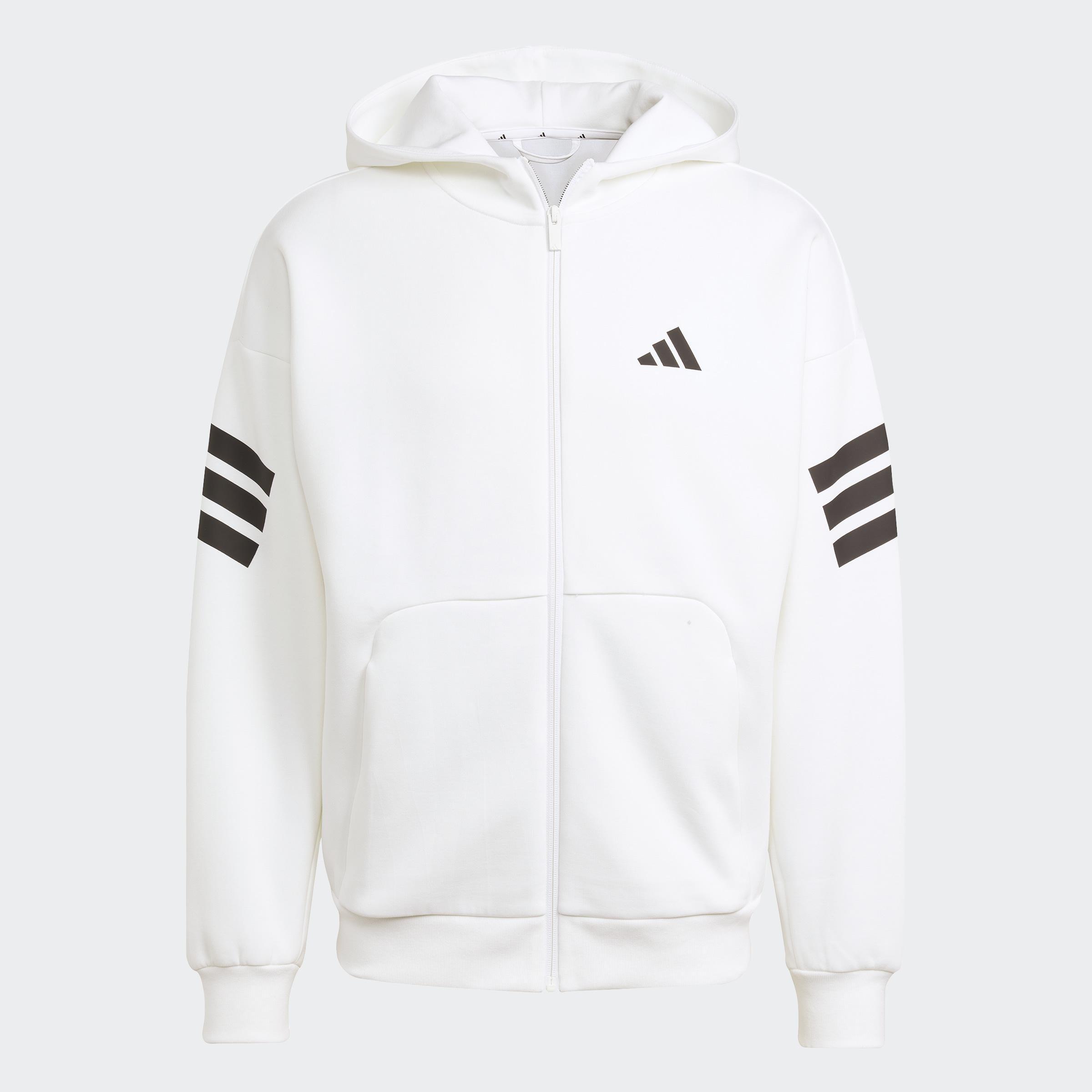 Future Icons 3-Stripes Full-Zip Hoodie, White, A701_ONE, large image number 0