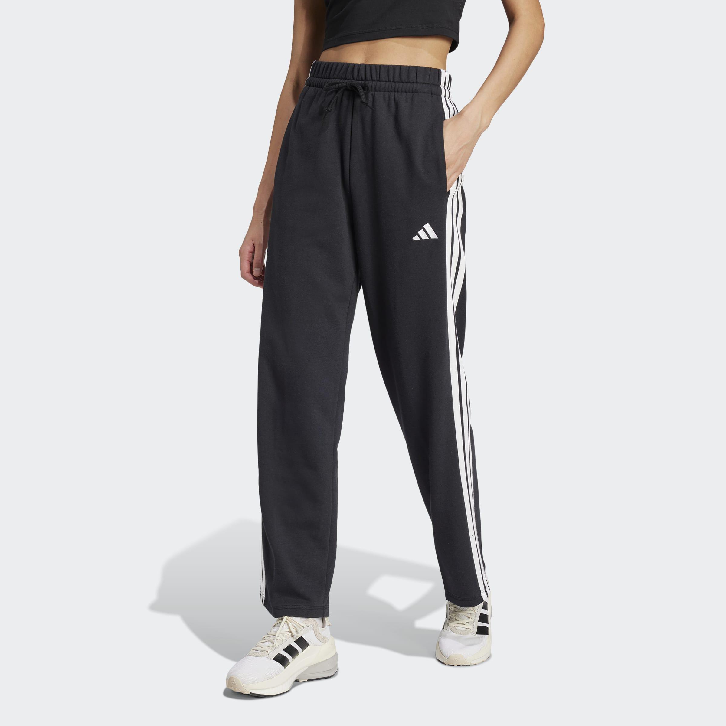 Essentials 3-Stripes Open Hem French Terry Joggers, Black, A701_ONE, large image number 5