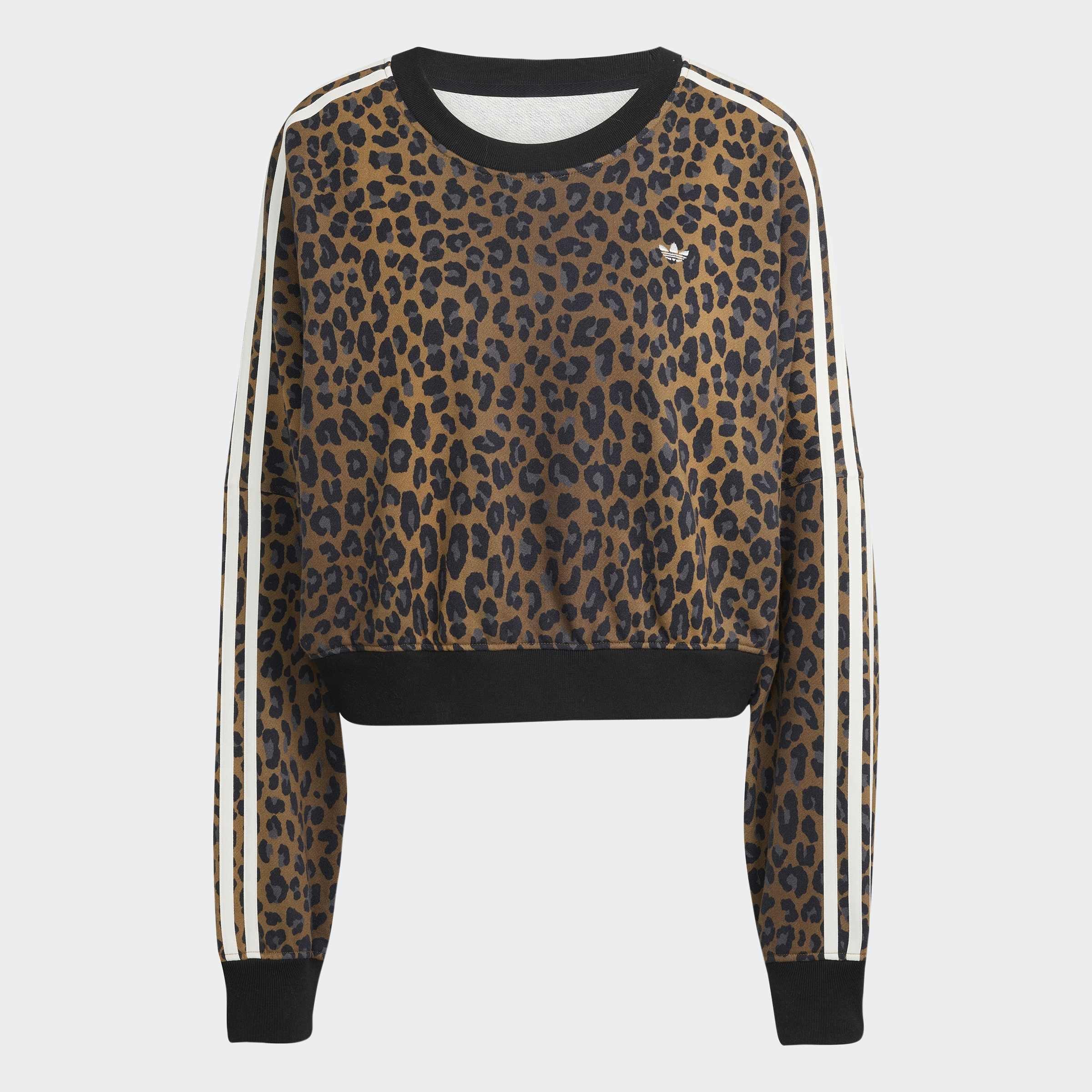 Leopard Crewneck Sweatshirt, Multicolour, A701_ONE, large image number 0