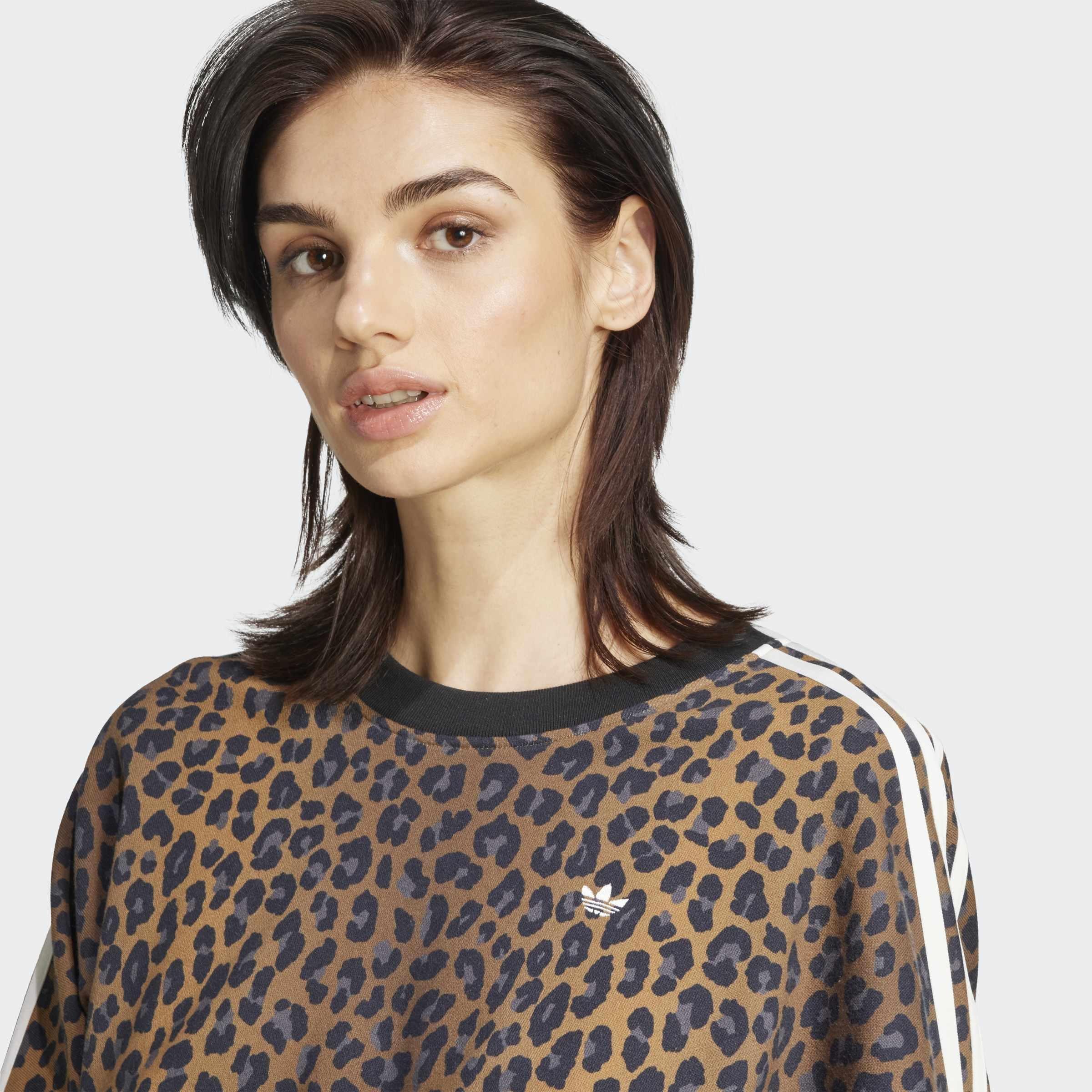 Leopard Crewneck Sweatshirt, Multicolour, A701_ONE, large image number 2
