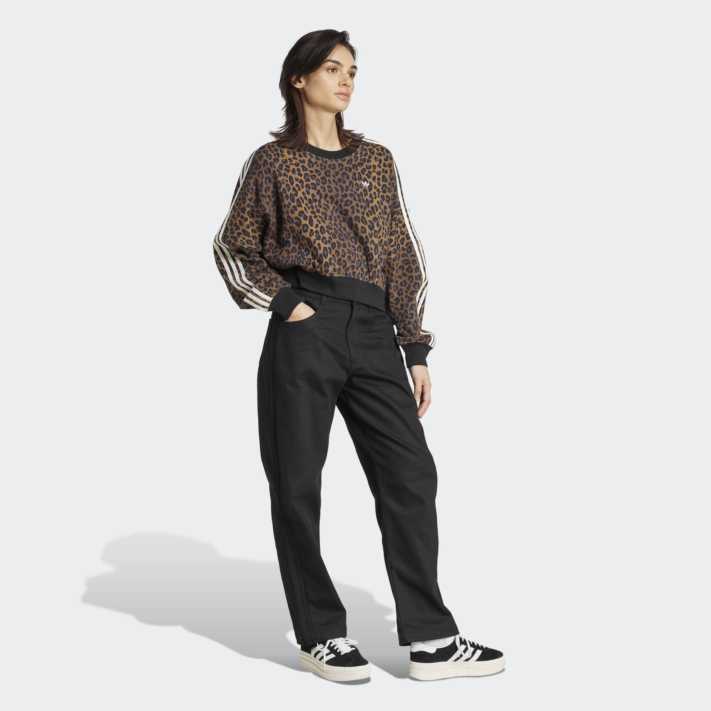 Leopard Crewneck Sweatshirt, Multicolour, A701_ONE, large image number 4