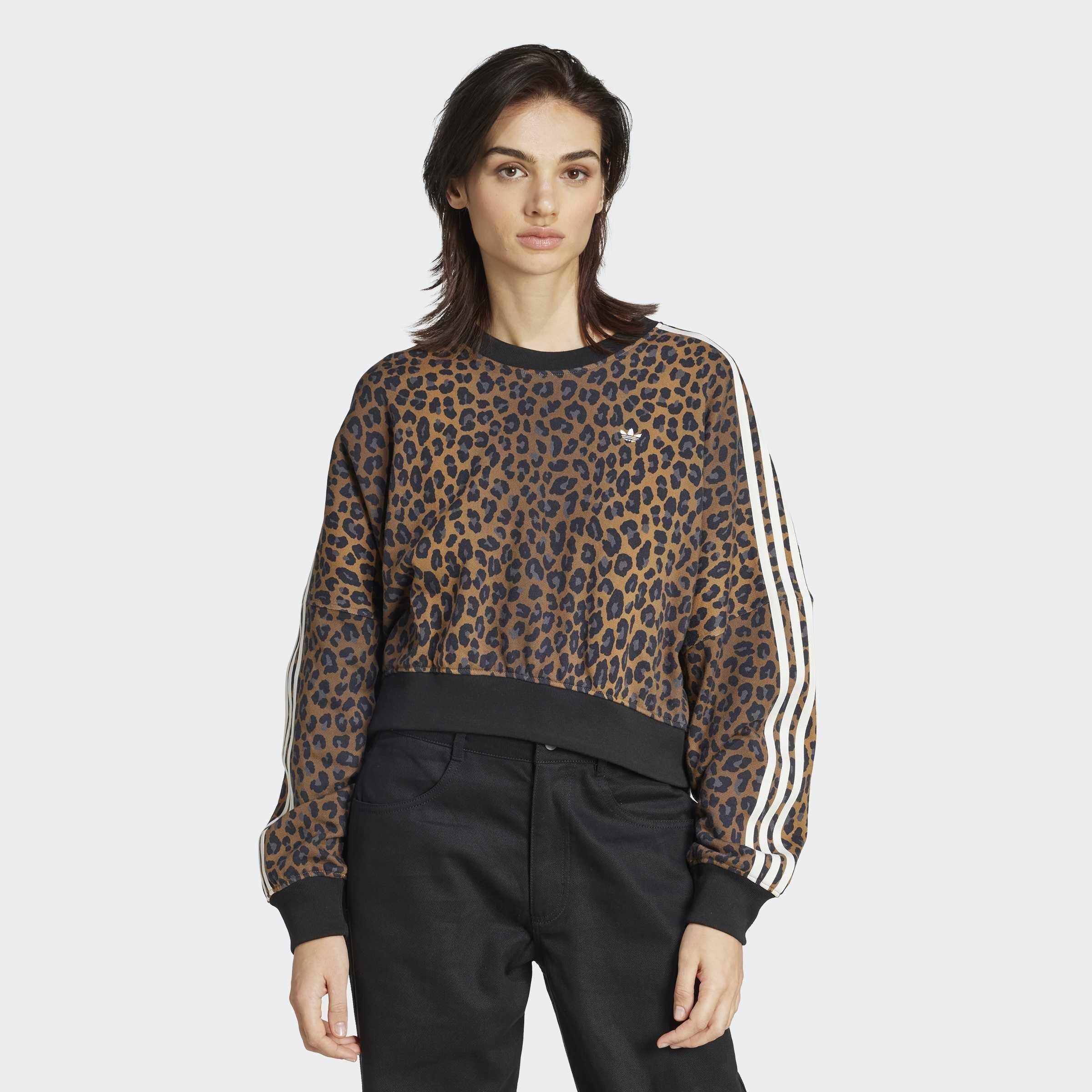 Leopard Crewneck Sweatshirt, Multicolour, A701_ONE, large image number 5