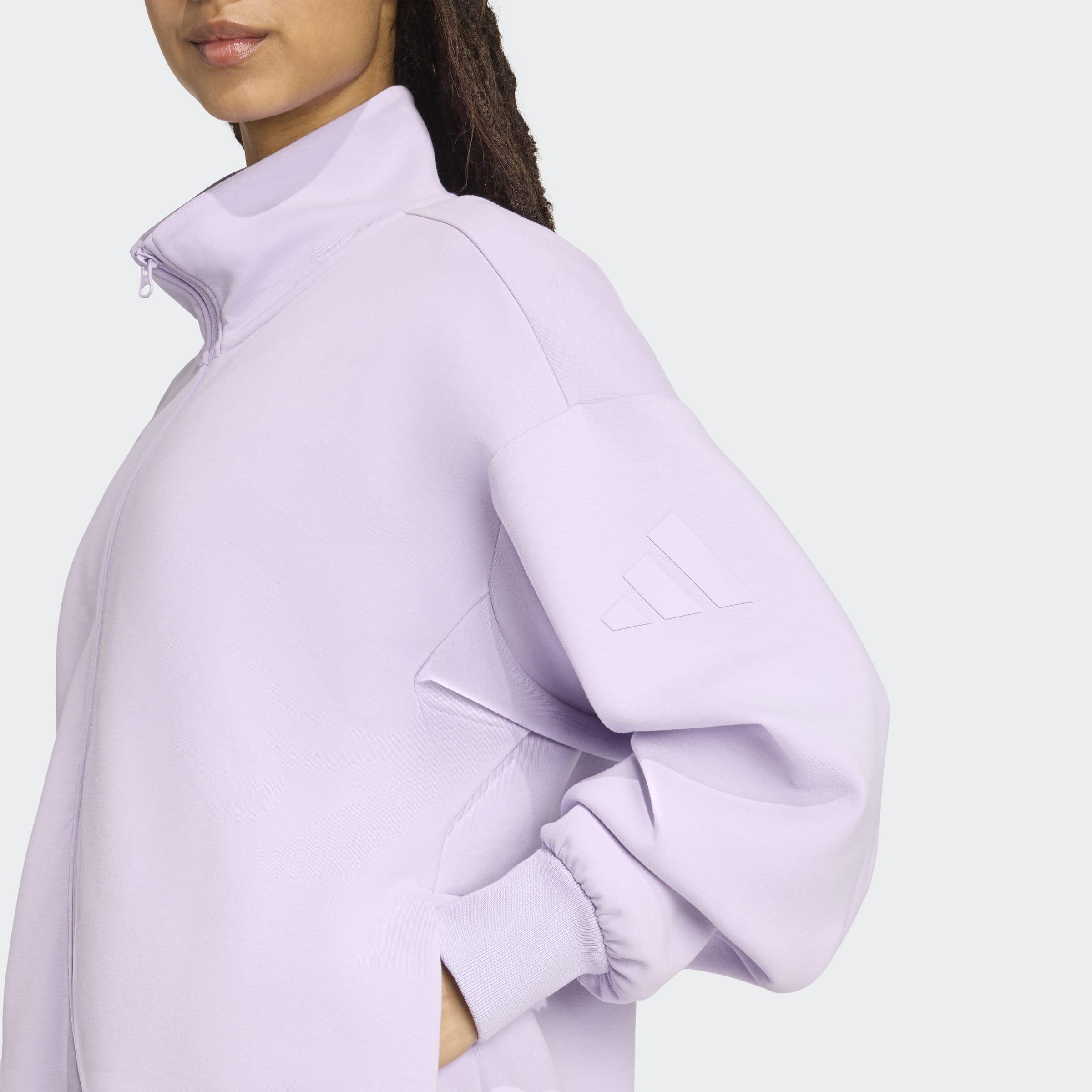 Soft Lux Loose Full-Zip Hoodie, Purple, A701_ONE, large image number 2