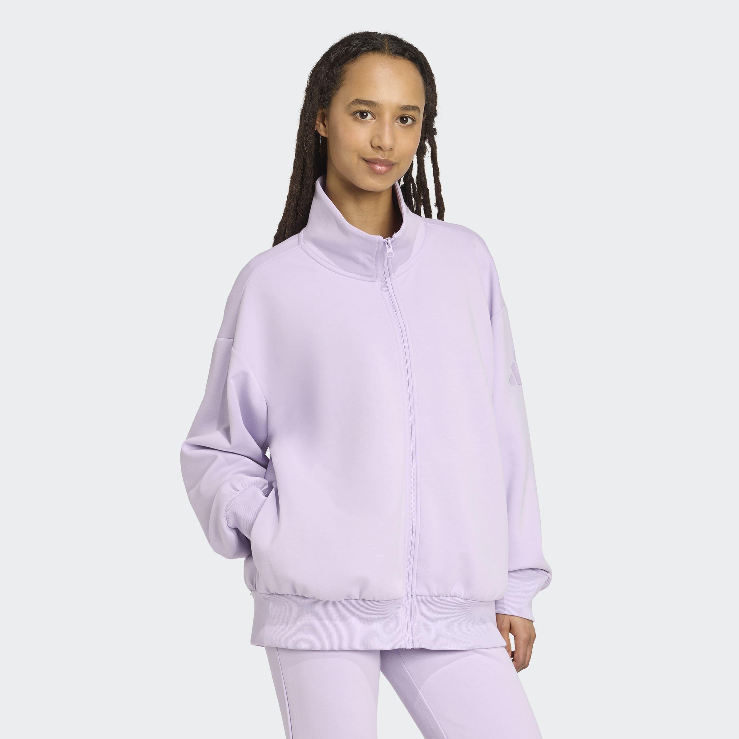 Soft Lux Loose Full-Zip Hoodie, Purple, A701_ONE, large image number 5