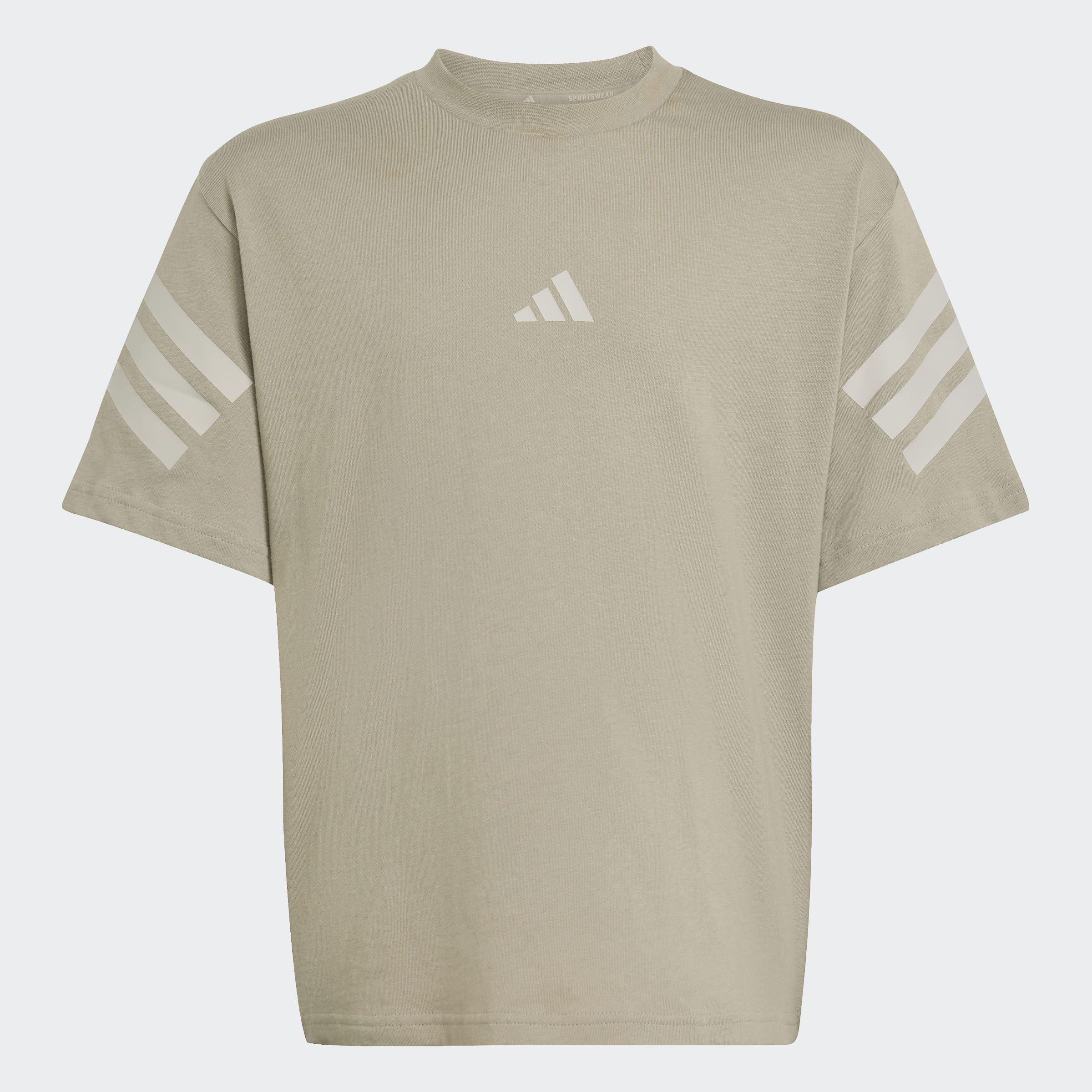 Kids Unisex Future Icons 3-Stripes T-Shirt, Green, A701_ONE, large image number 0