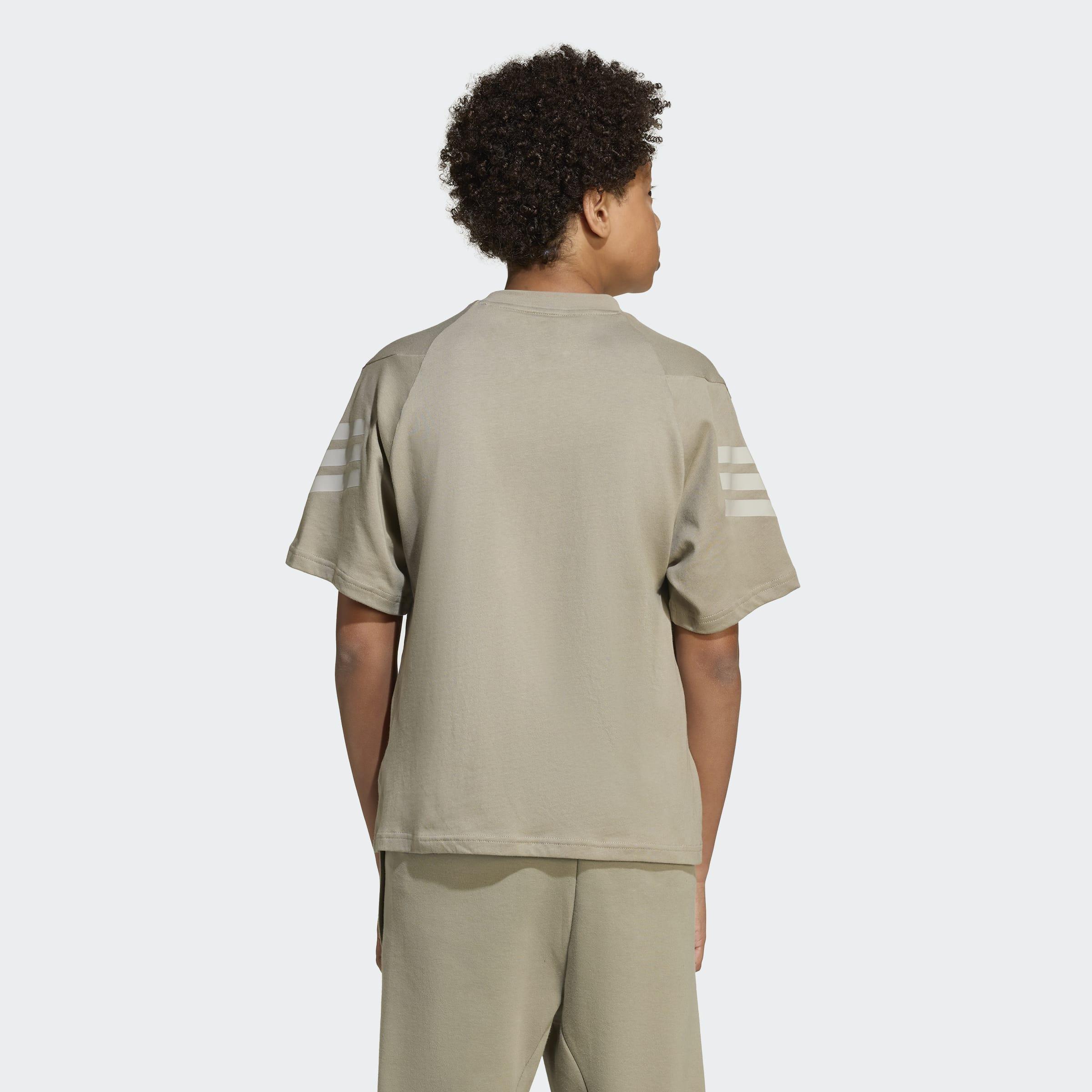 Kids Unisex Future Icons 3-Stripes T-Shirt, Green, A701_ONE, large image number 2