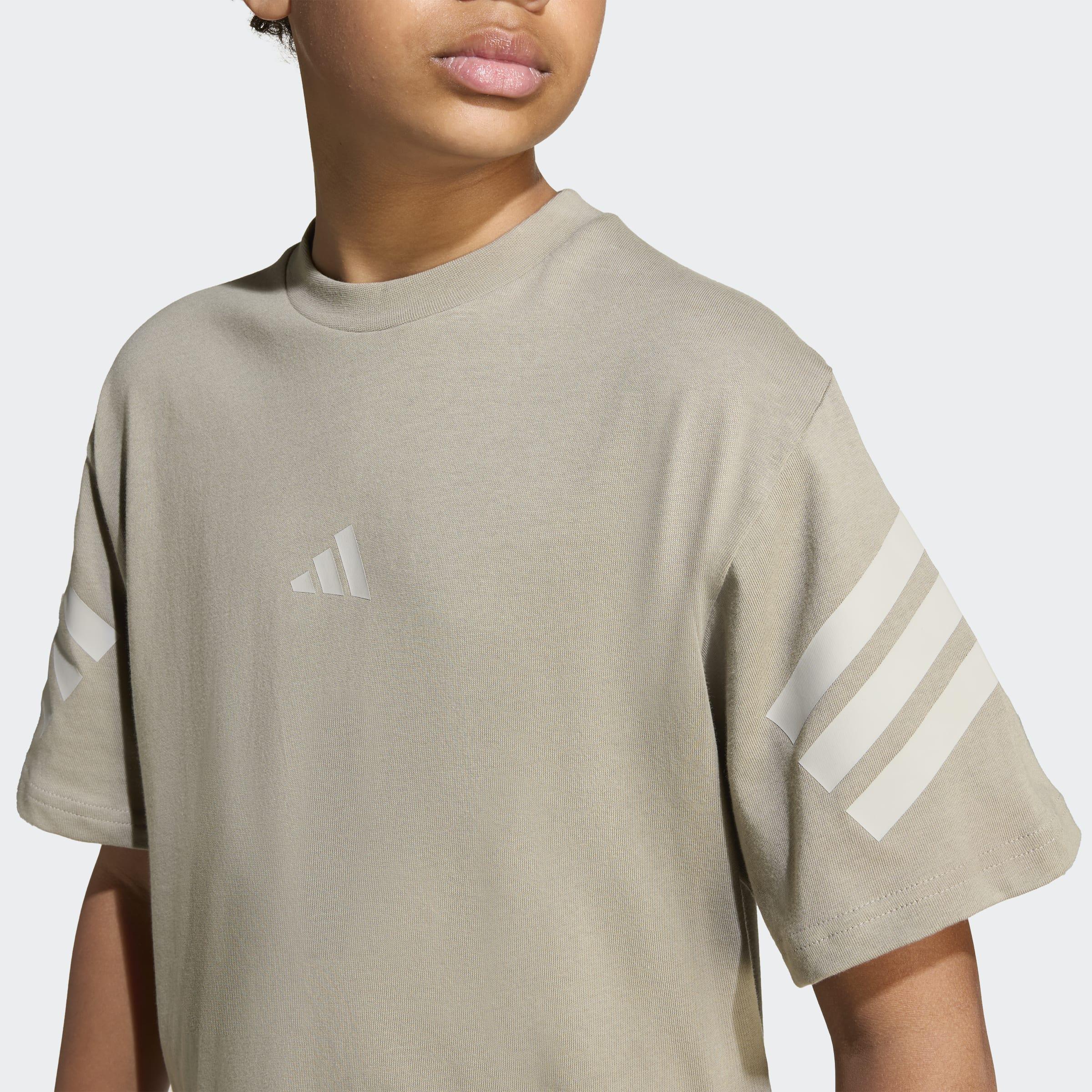 Kids Unisex Future Icons 3-Stripes T-Shirt, Green, A701_ONE, large image number 3