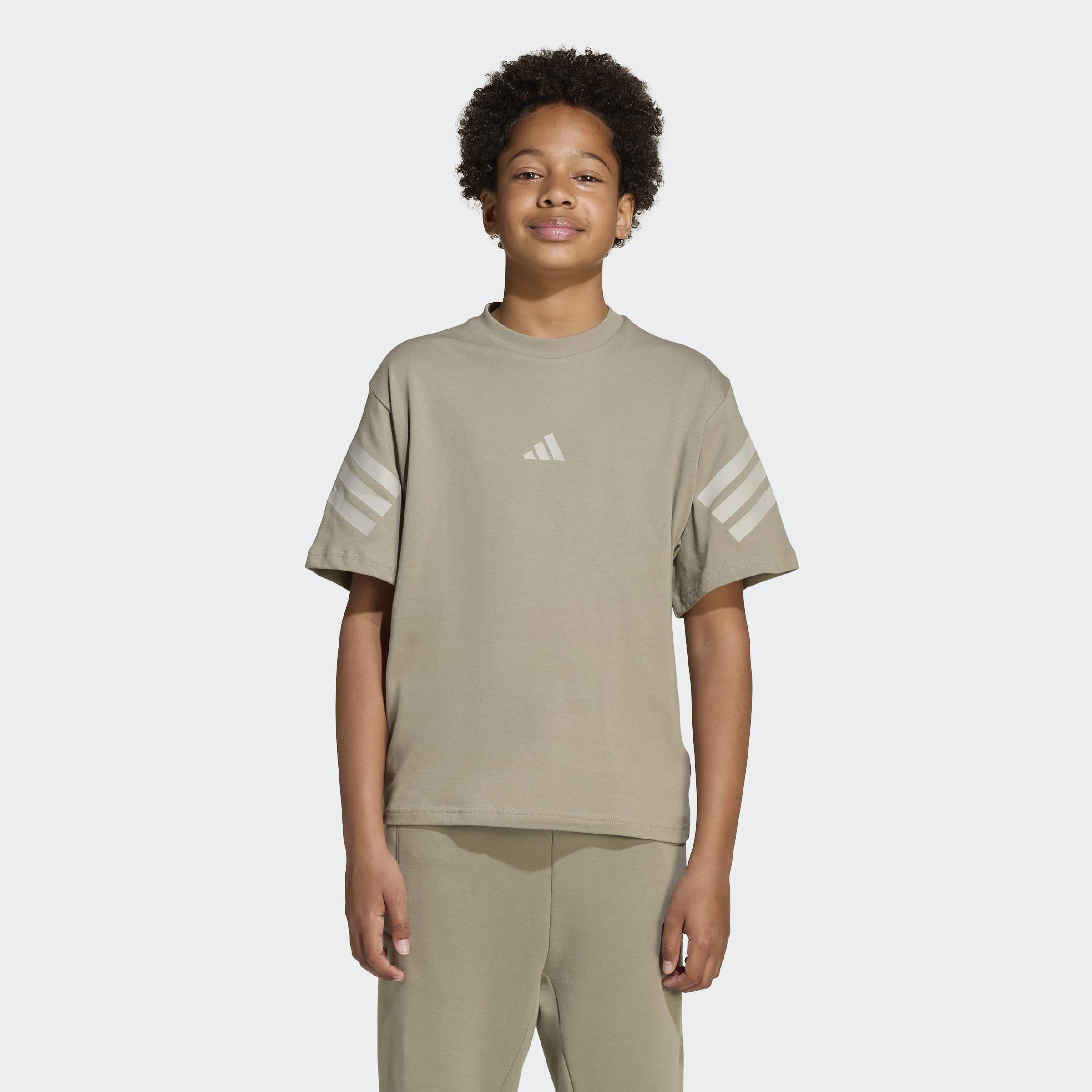 Kids Unisex Future Icons 3-Stripes T-Shirt, Green, A701_ONE, large image number 7