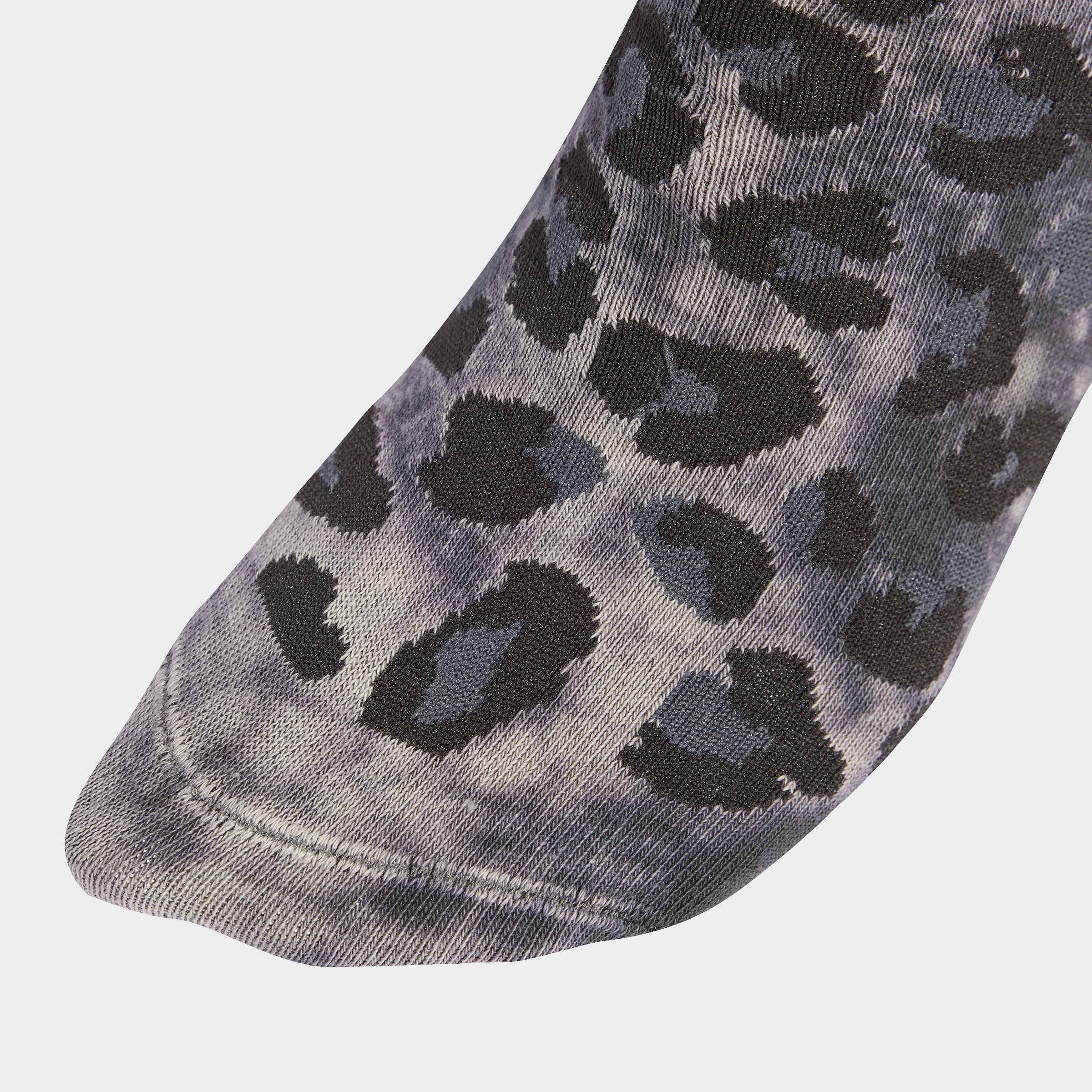 Unisex Leopard Crew Socks - 2 Pairs, Grey, A701_ONE, medium