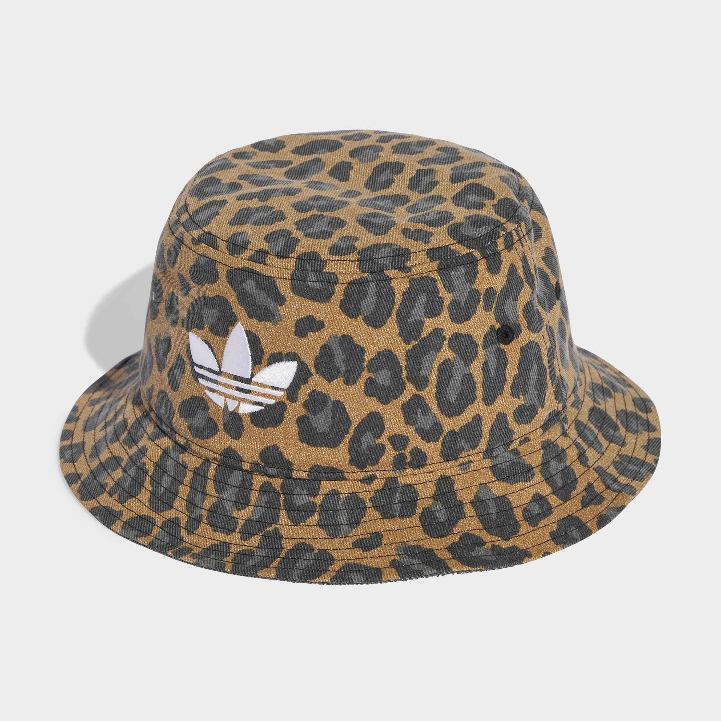 Unisex Leopard Bucket Hat, Brown, A701_ONE, medium