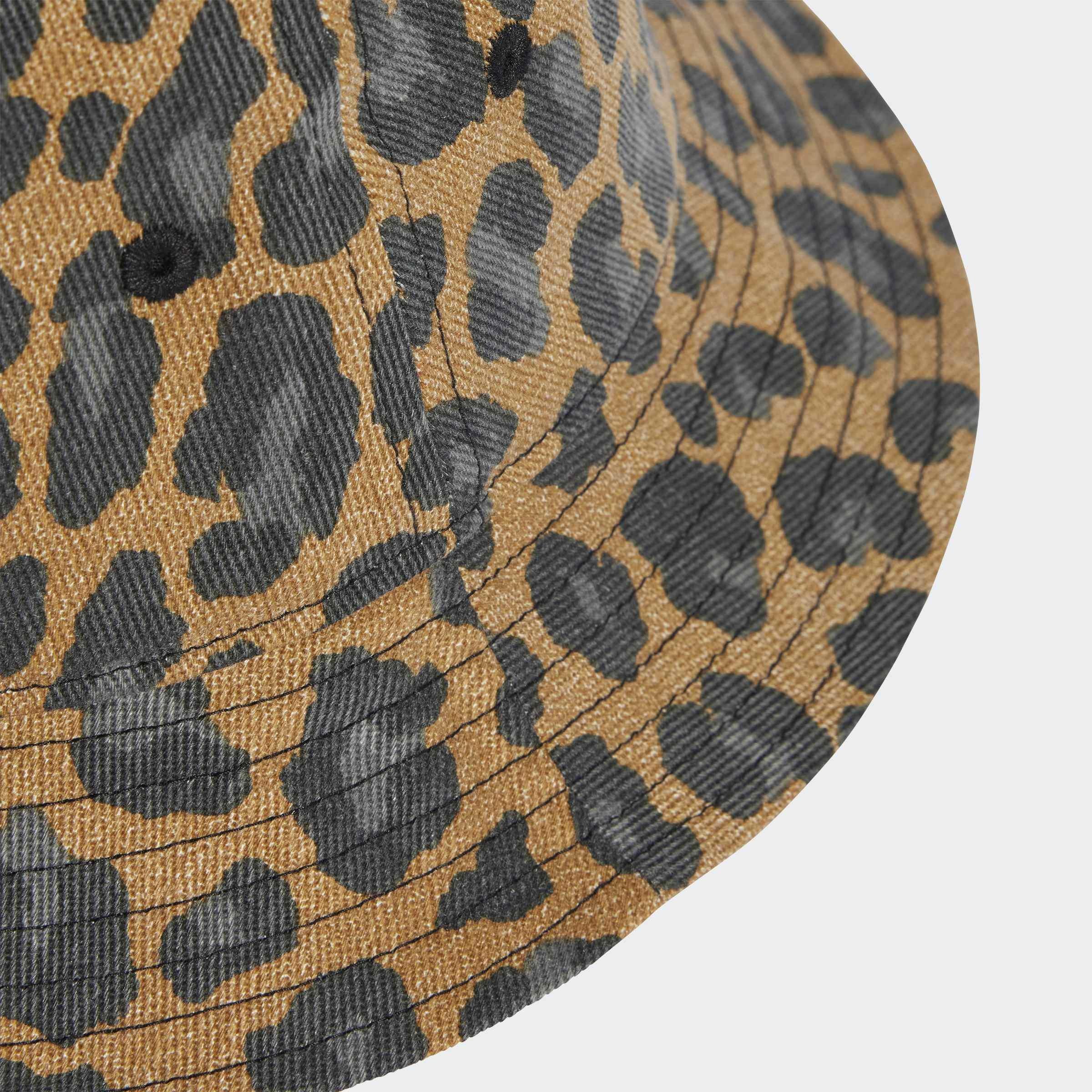 Unisex Leopard Bucket Hat, Brown, A701_ONE, large image number 2