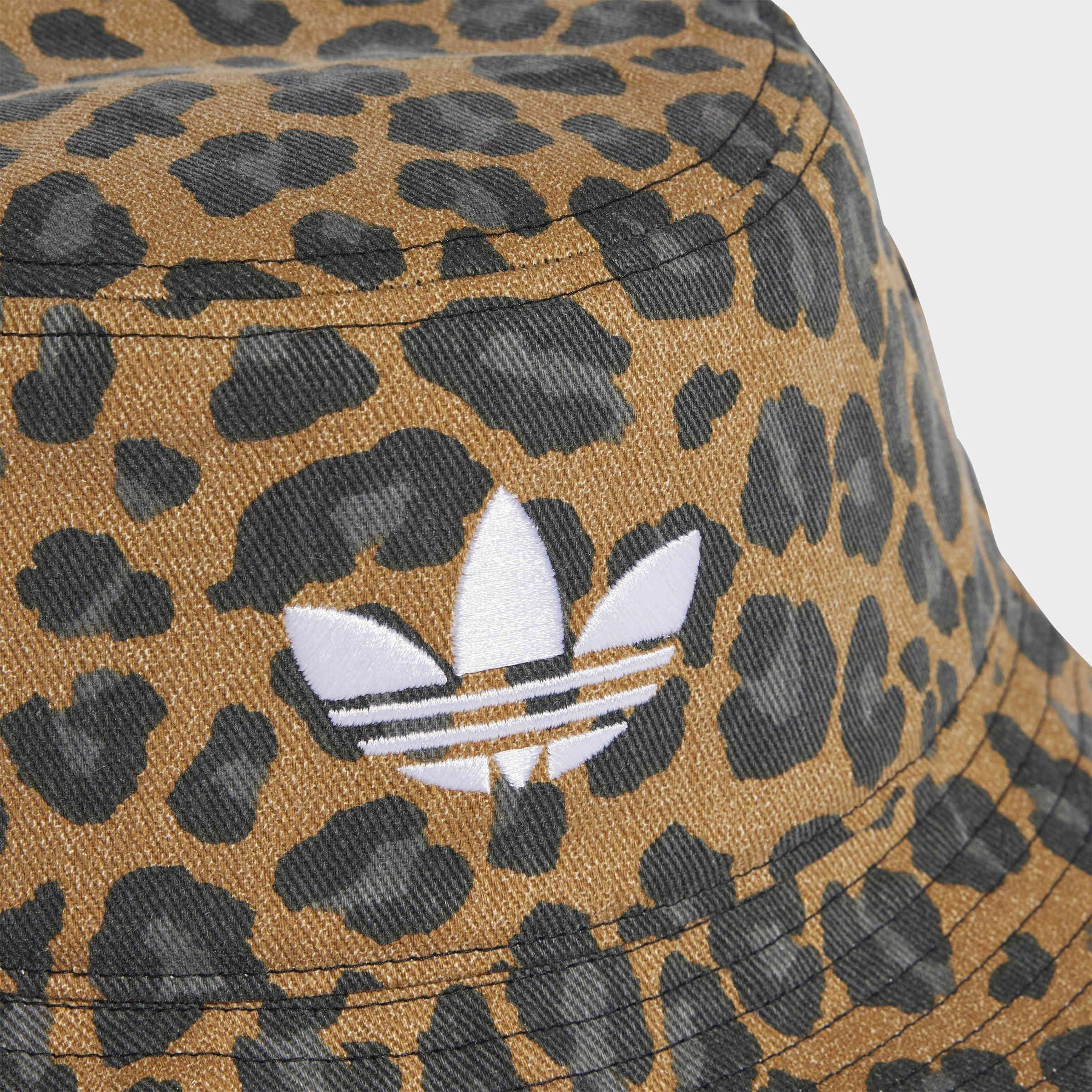 Unisex Leopard Bucket Hat, Brown, A701_ONE, large image number 3