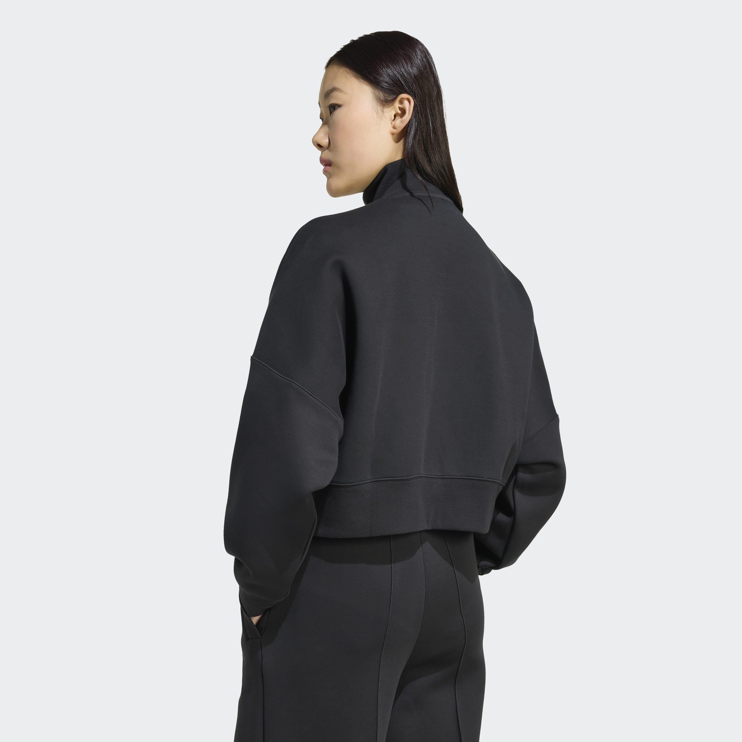 Off Placed 3-Stripes Zip Up, Black, A701_ONE, large image number 1