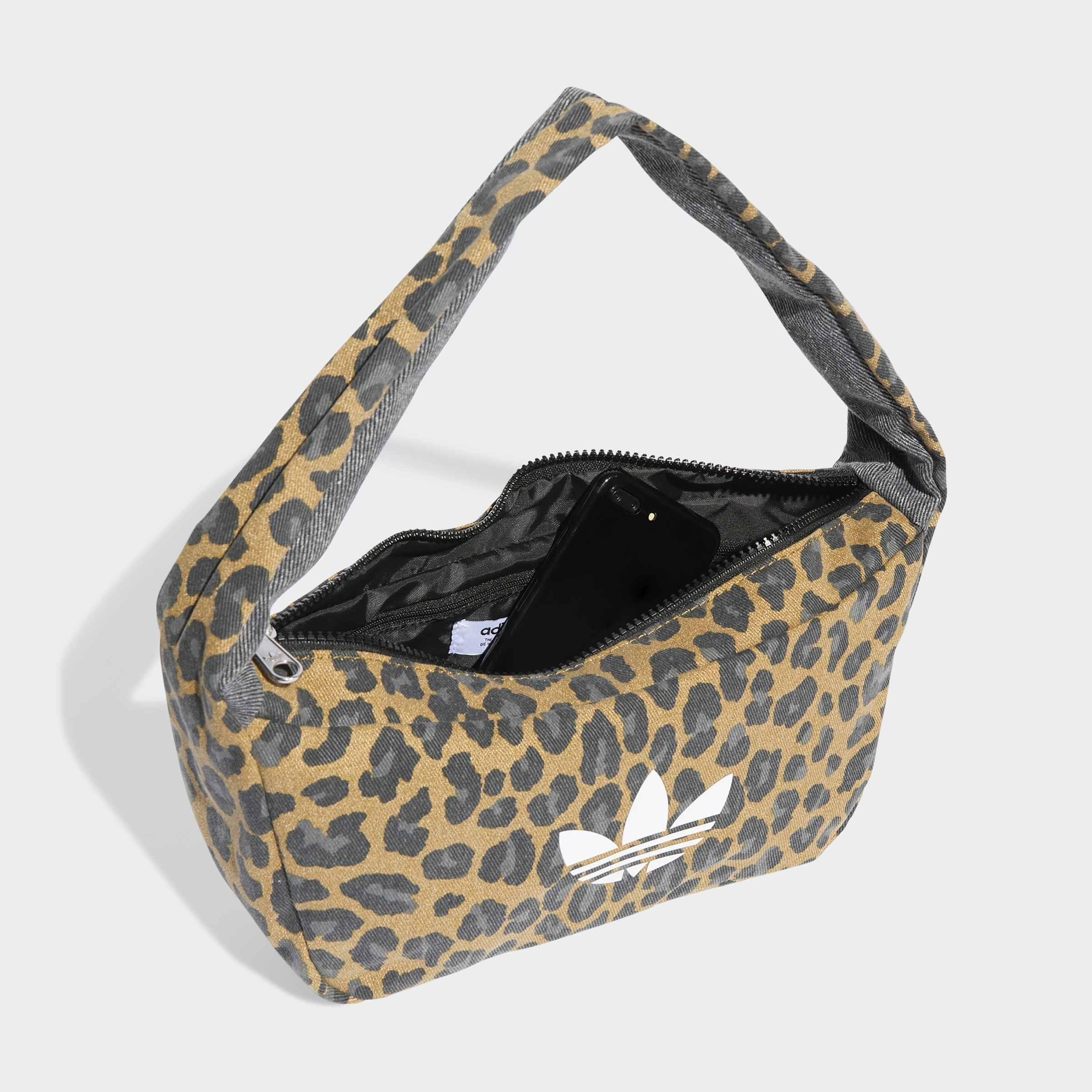 Unisex Leopard Small Shoulder Bag, Brown, A701_ONE, large image number 2