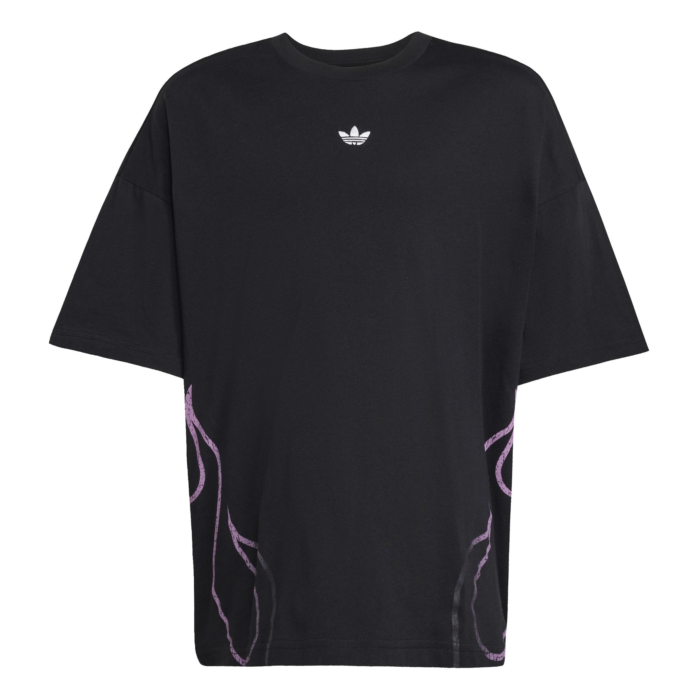 Kids Unisex Flames T-Shirt, Black, A701_ONE, medium