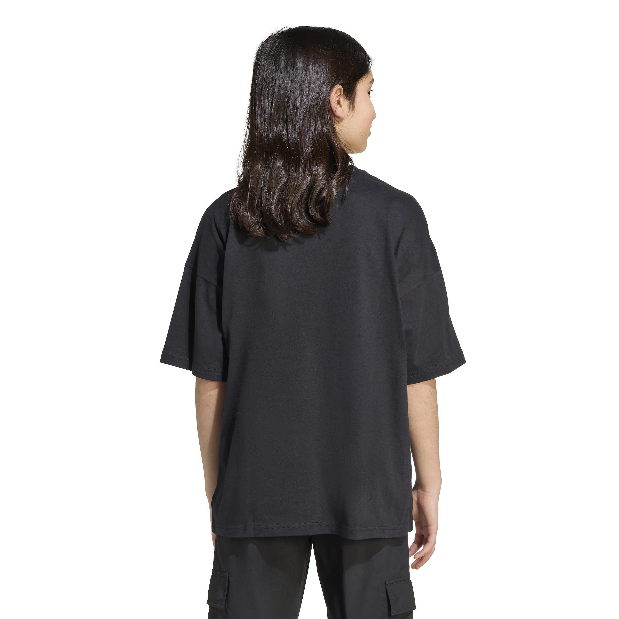 Kids Unisex Flames T-Shirt, Black, A701_ONE, medium