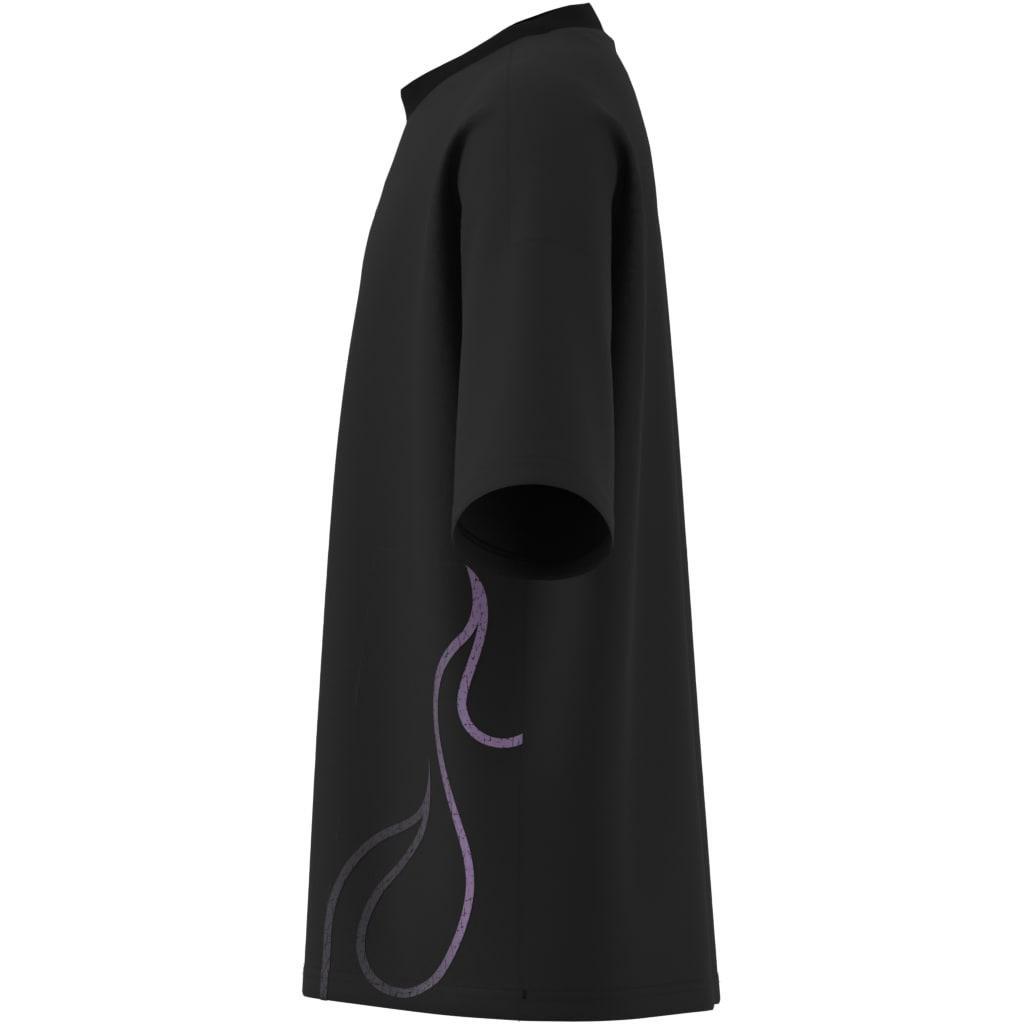 Kids Unisex Flames T-Shirt, Black, A701_ONE, large image number 6