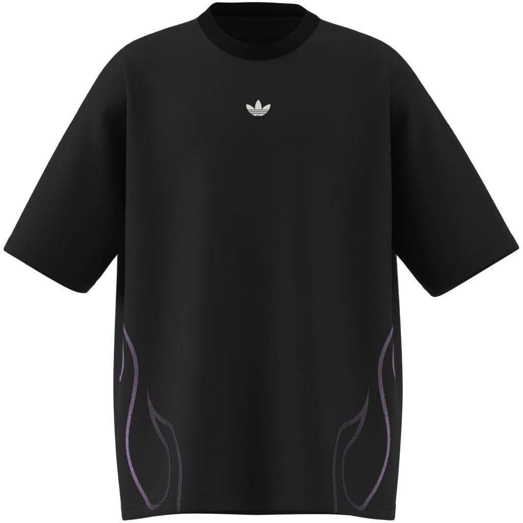 Kids Unisex Flames T-Shirt, Black, A701_ONE, large image number 7