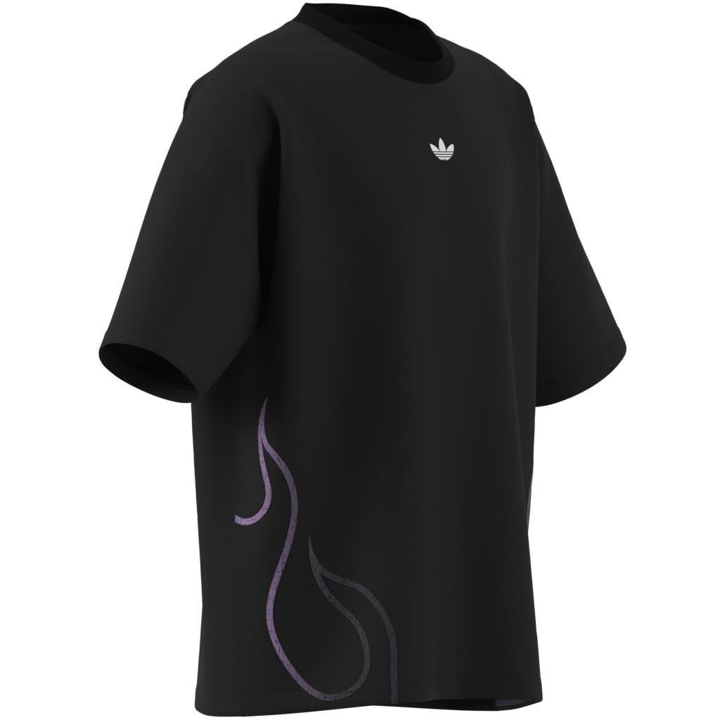 Kids Unisex Flames T-Shirt, Black, A701_ONE, large image number 8