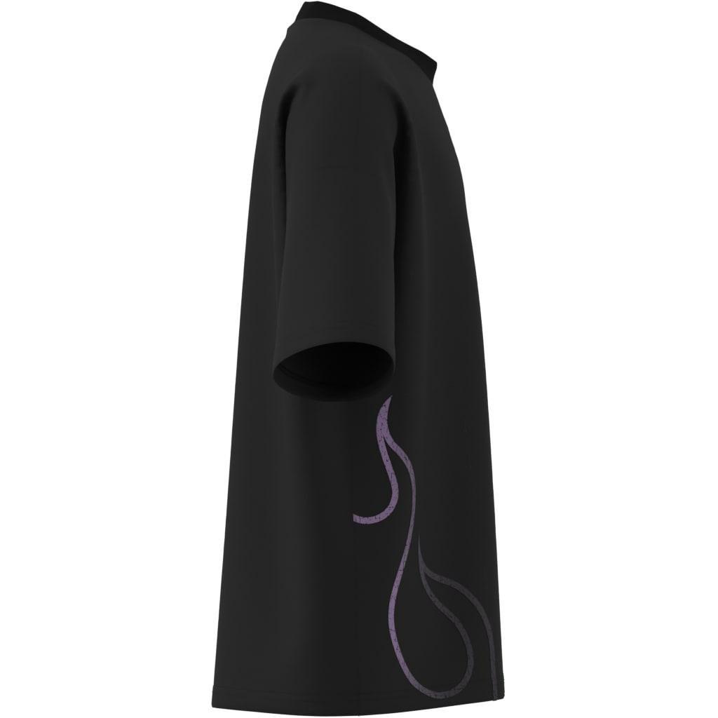 Kids Unisex Flames T-Shirt, Black, A701_ONE, large image number 11