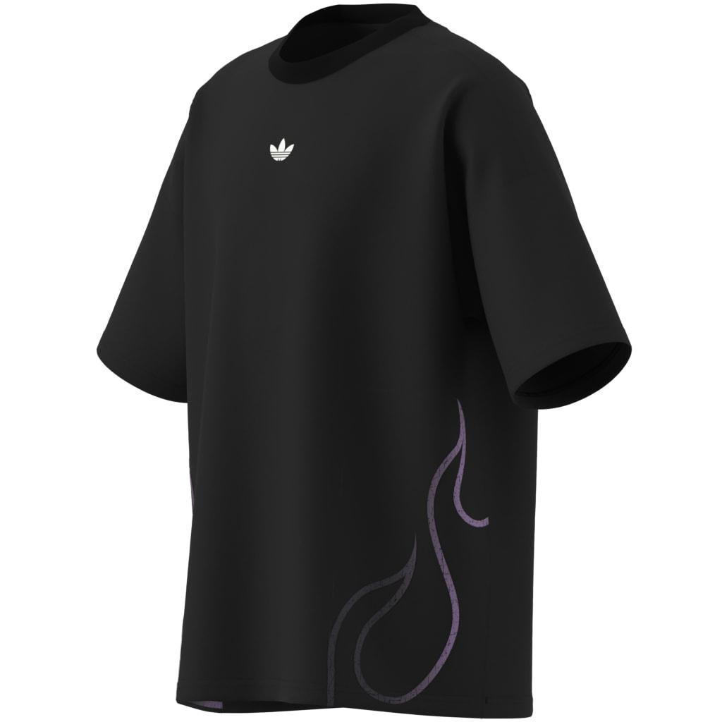 Kids Unisex Flames T-Shirt, Black, A701_ONE, large image number 13