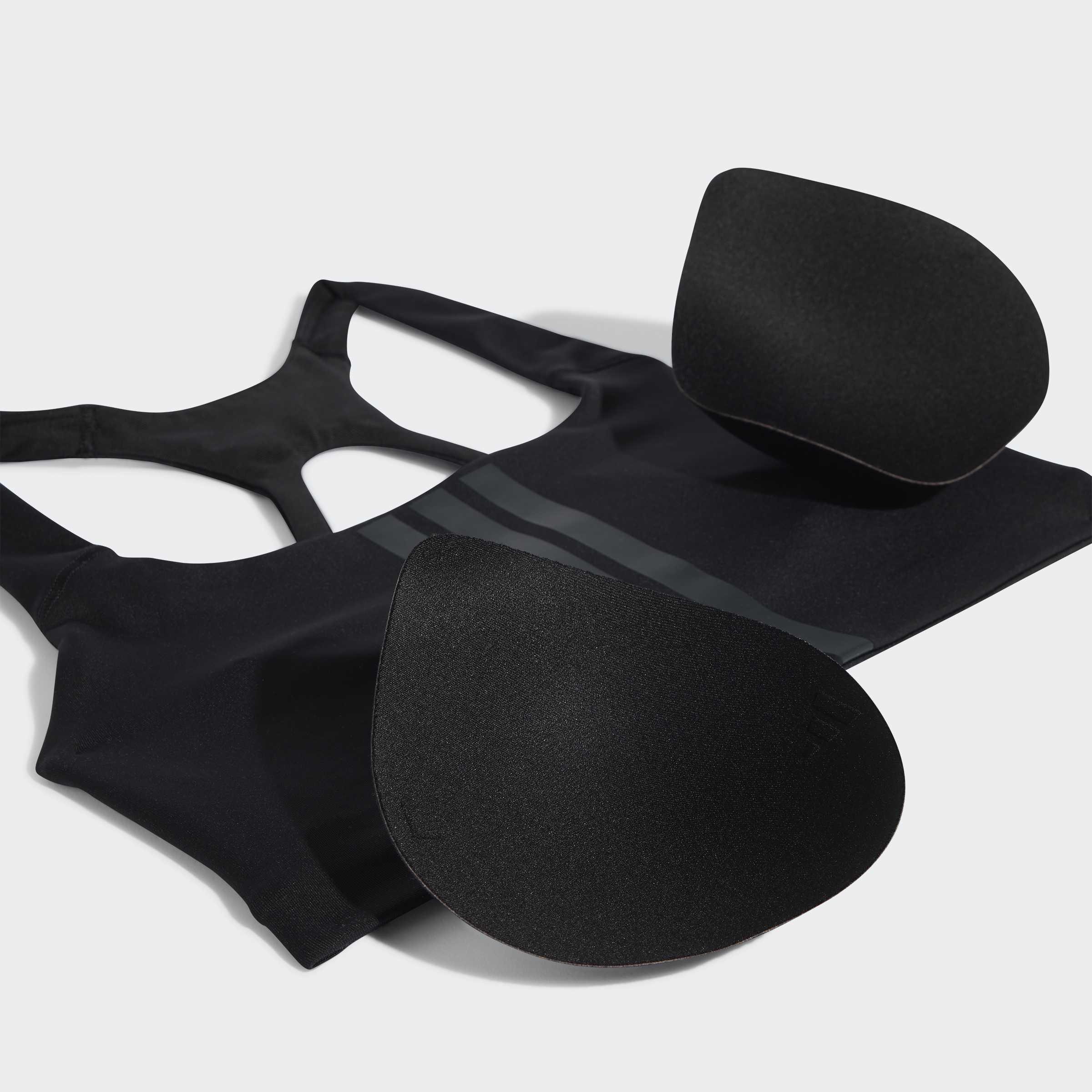 Optime Workout 3-Stripes Medium Support Bra, Black, A701_ONE, large image number 3