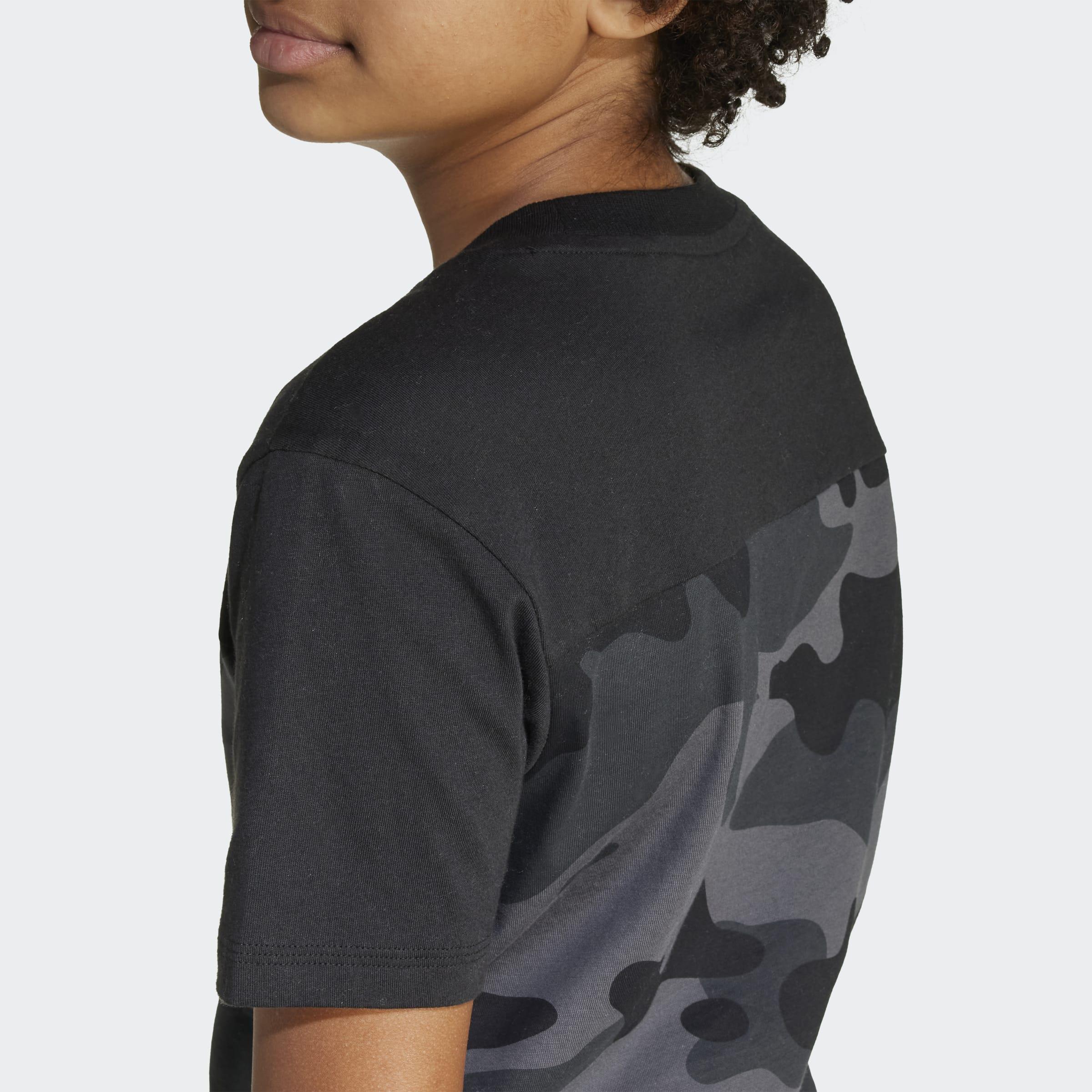 Kids Unisex Seasonal Essentials Camo Cotton T-Shirt, Black, A701_ONE, large image number 4