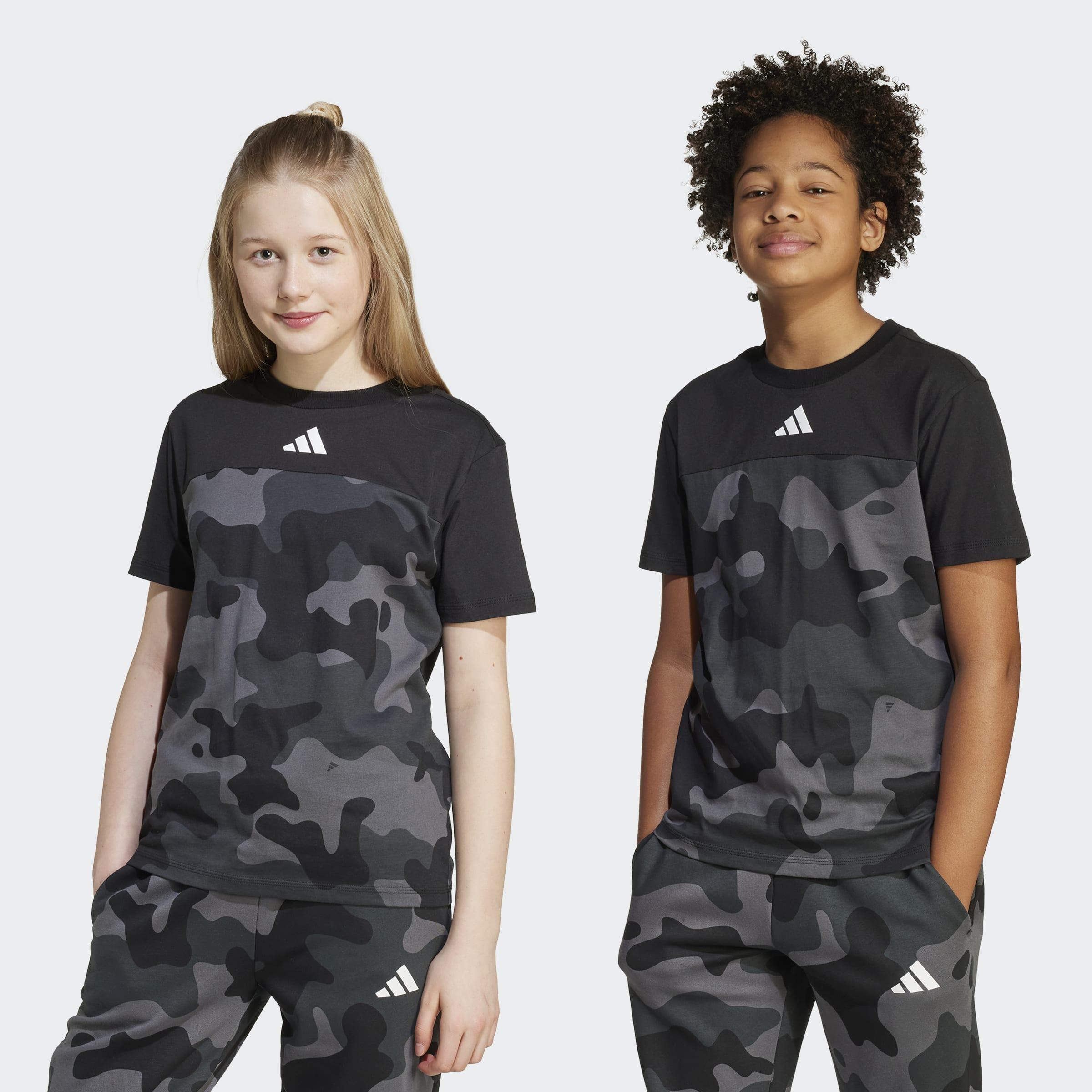 Kids Unisex Seasonal Essentials Camo Cotton T-Shirt, Black, A701_ONE, large image number 7