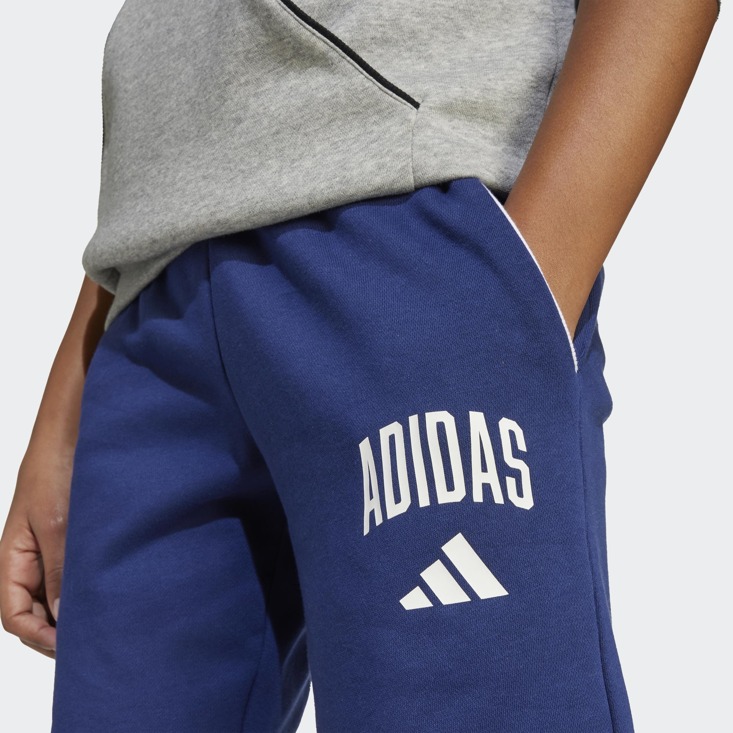 Kids Unisex Seasonals Essentials Collegiate Typography Short, Blue, A701_ONE, large image number 3