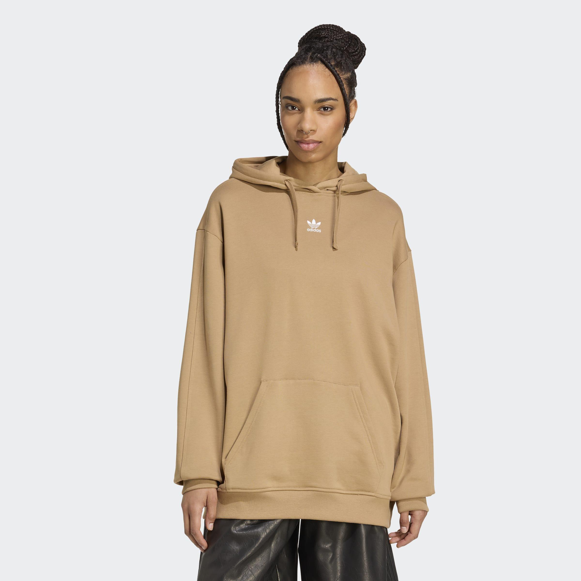 Essentials Loose French Terry Hoodie, Beige, A701_ONE, large image number 5