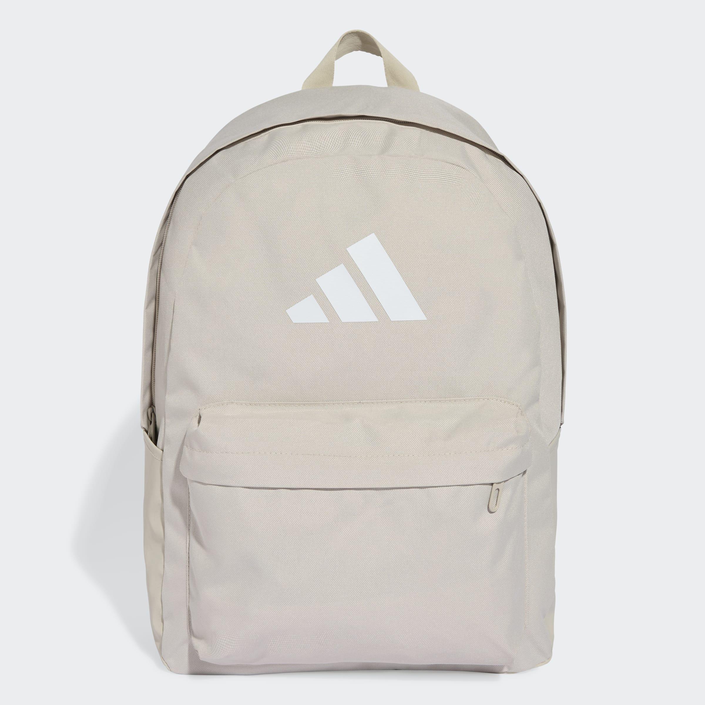 Unisex Classic 3 Bar Logo Backpack, Beige, A701_ONE, medium