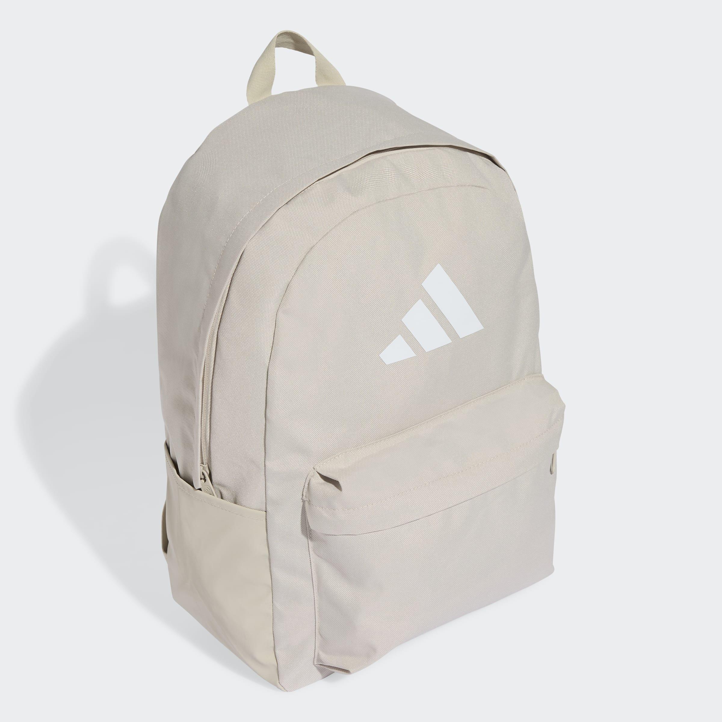 Unisex Classic 3 Bar Logo Backpack, Beige, A701_ONE, medium