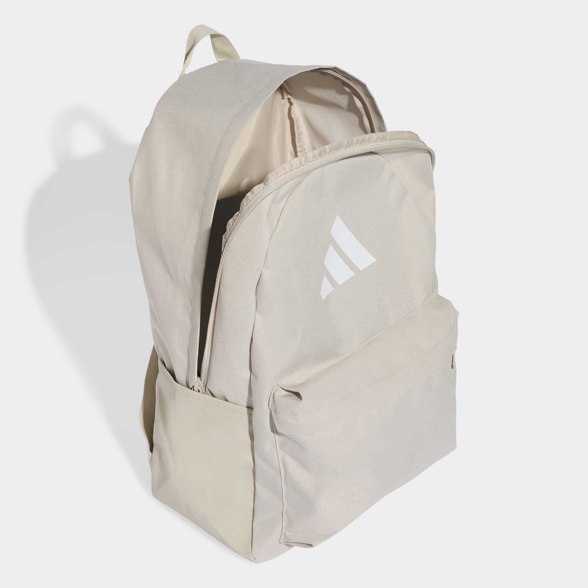 Unisex Classic 3 Bar Logo Backpack, Beige, A701_ONE, medium