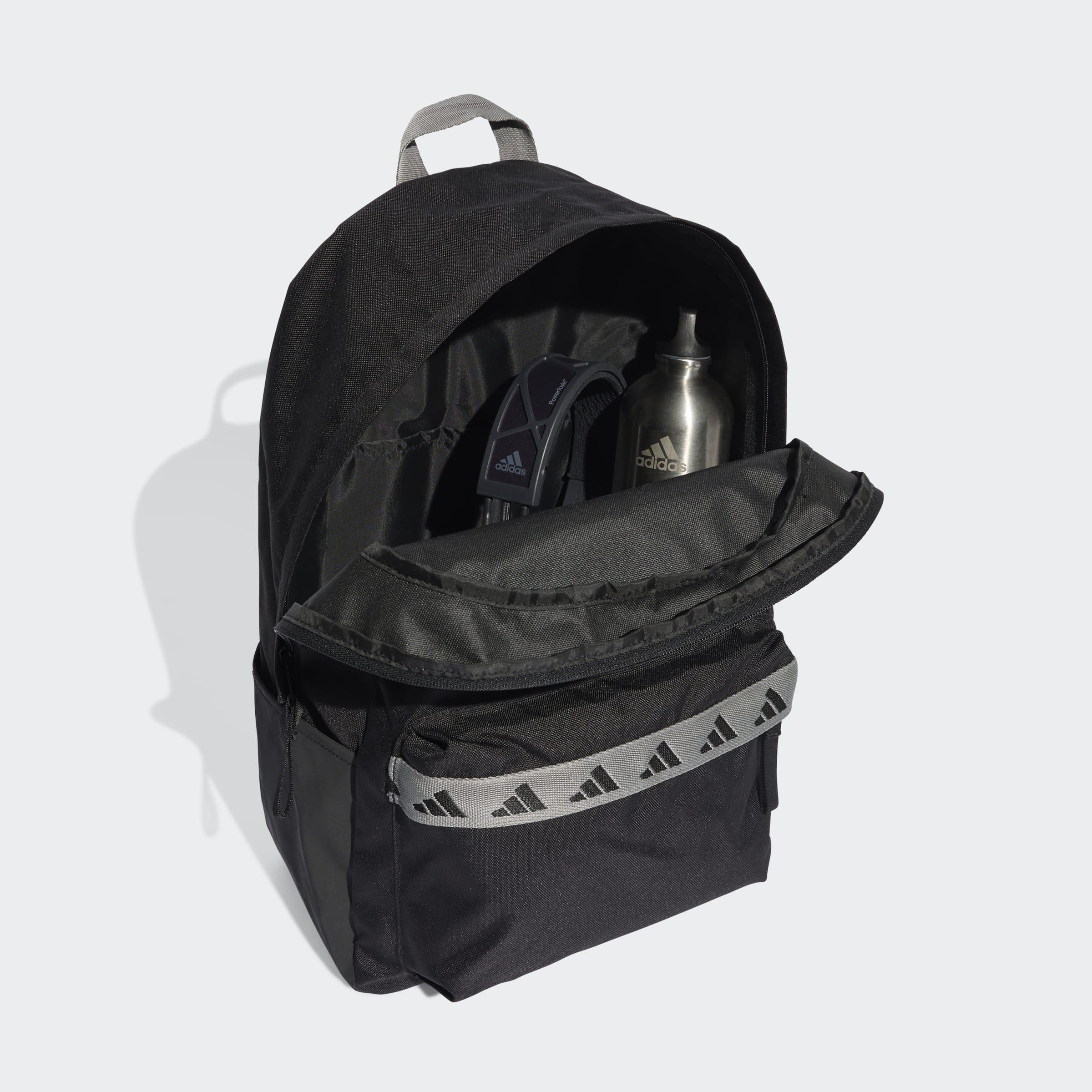 Unisex adidas Classic Tape Backpack, Black, A701_ONE, medium
