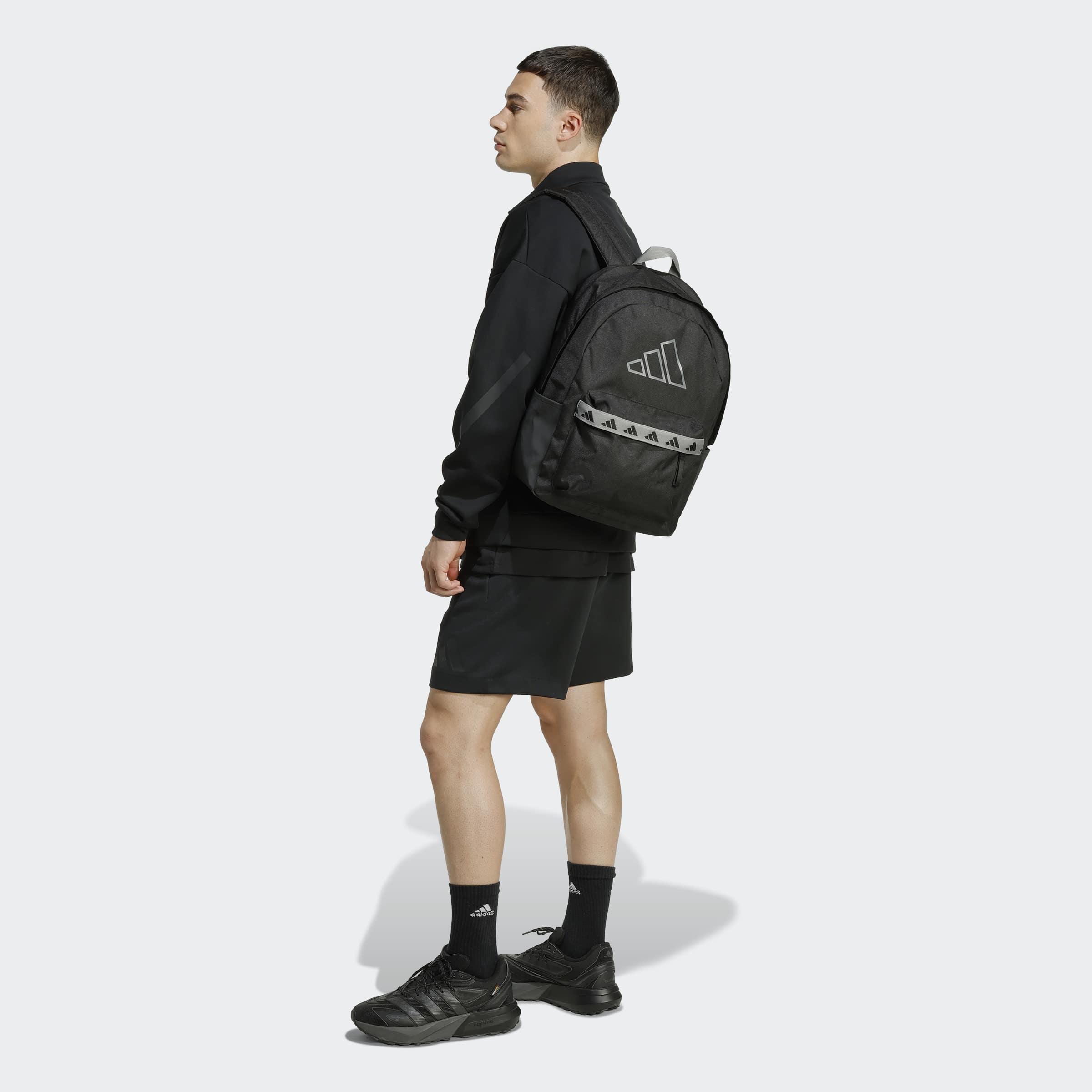 Unisex adidas Classic Tape Backpack, Black, A701_ONE, large image number 6