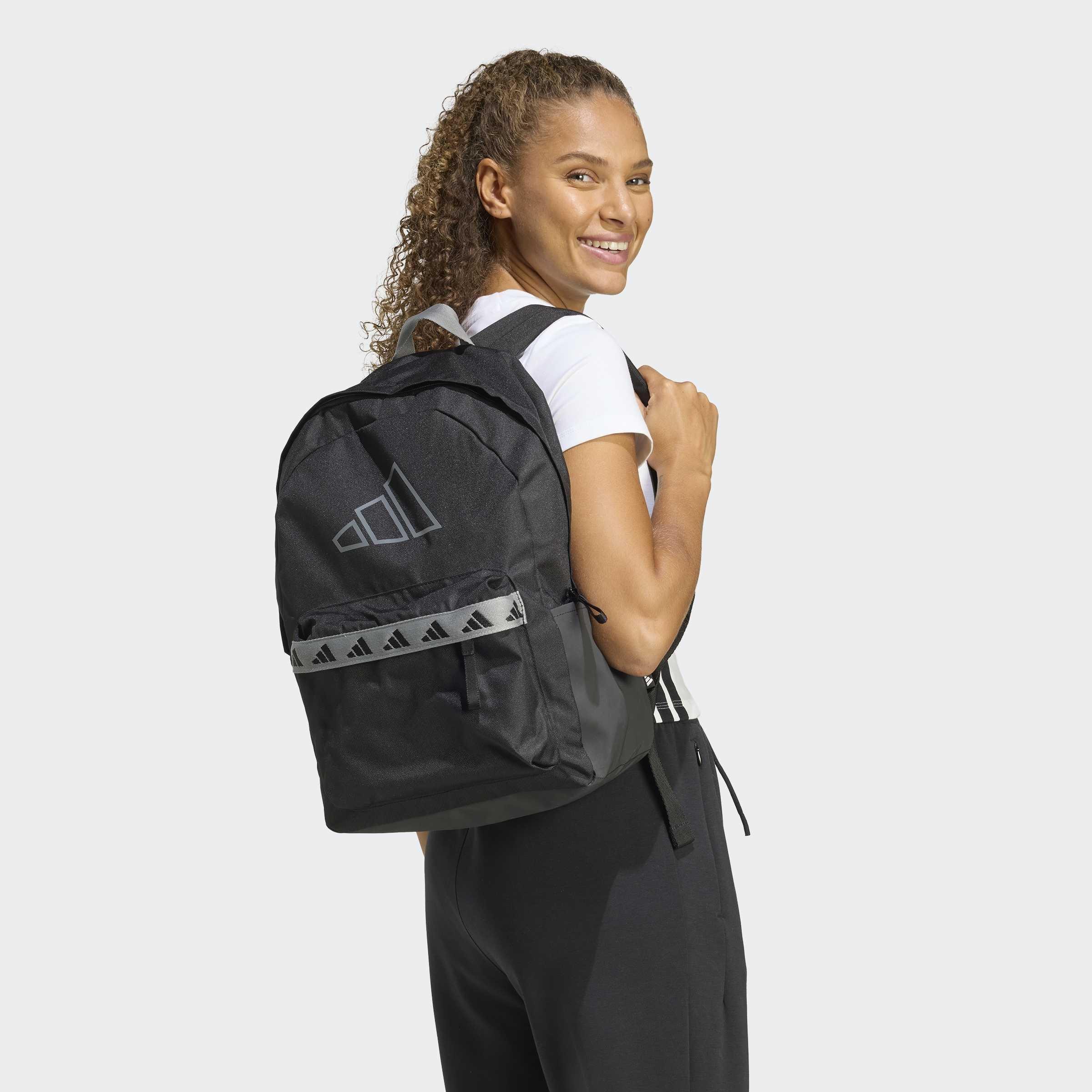 Unisex adidas Classic Tape Backpack, Black, A701_ONE, large image number 7