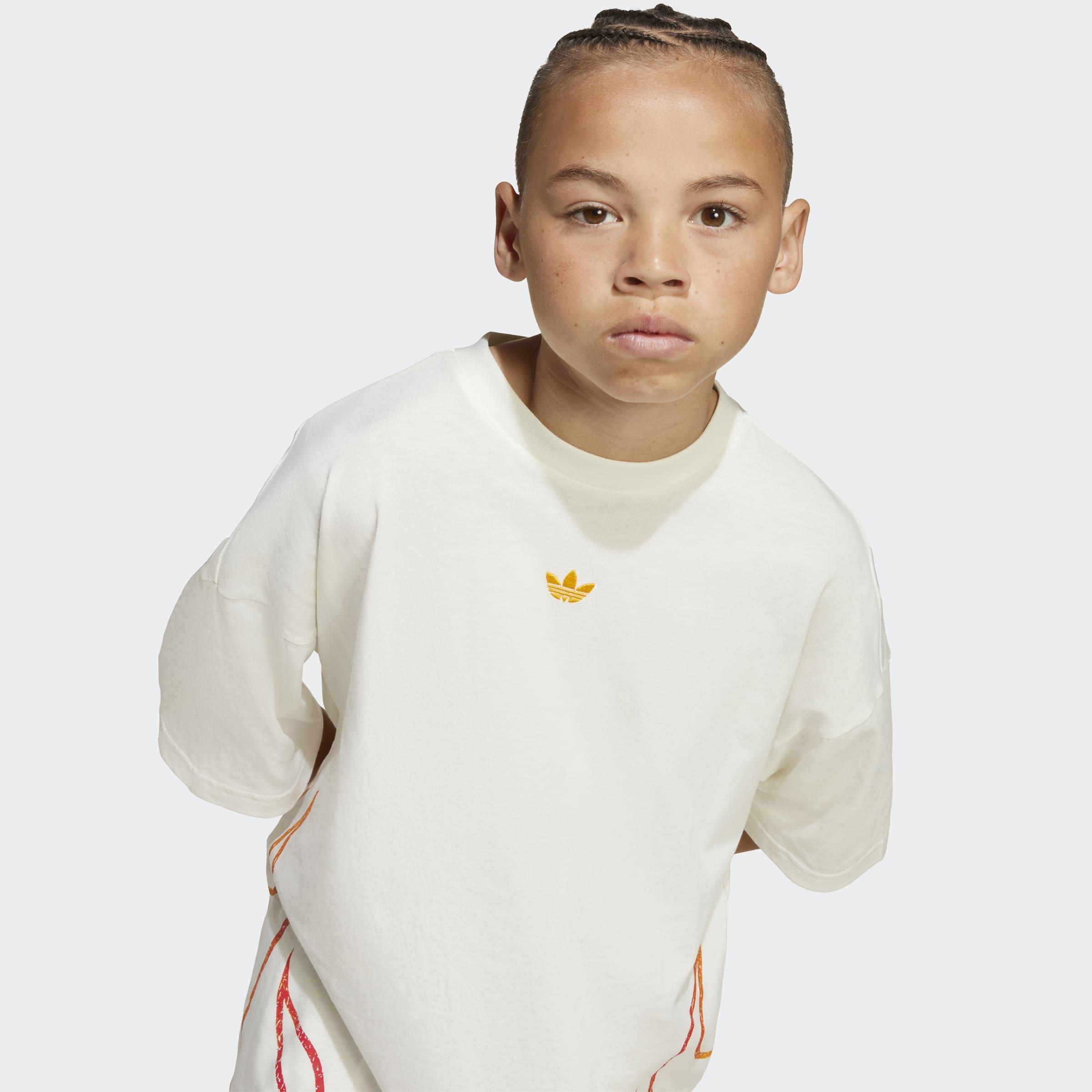 Kids Unisex Flames T-Shirt, White, A701_ONE, large image number 4