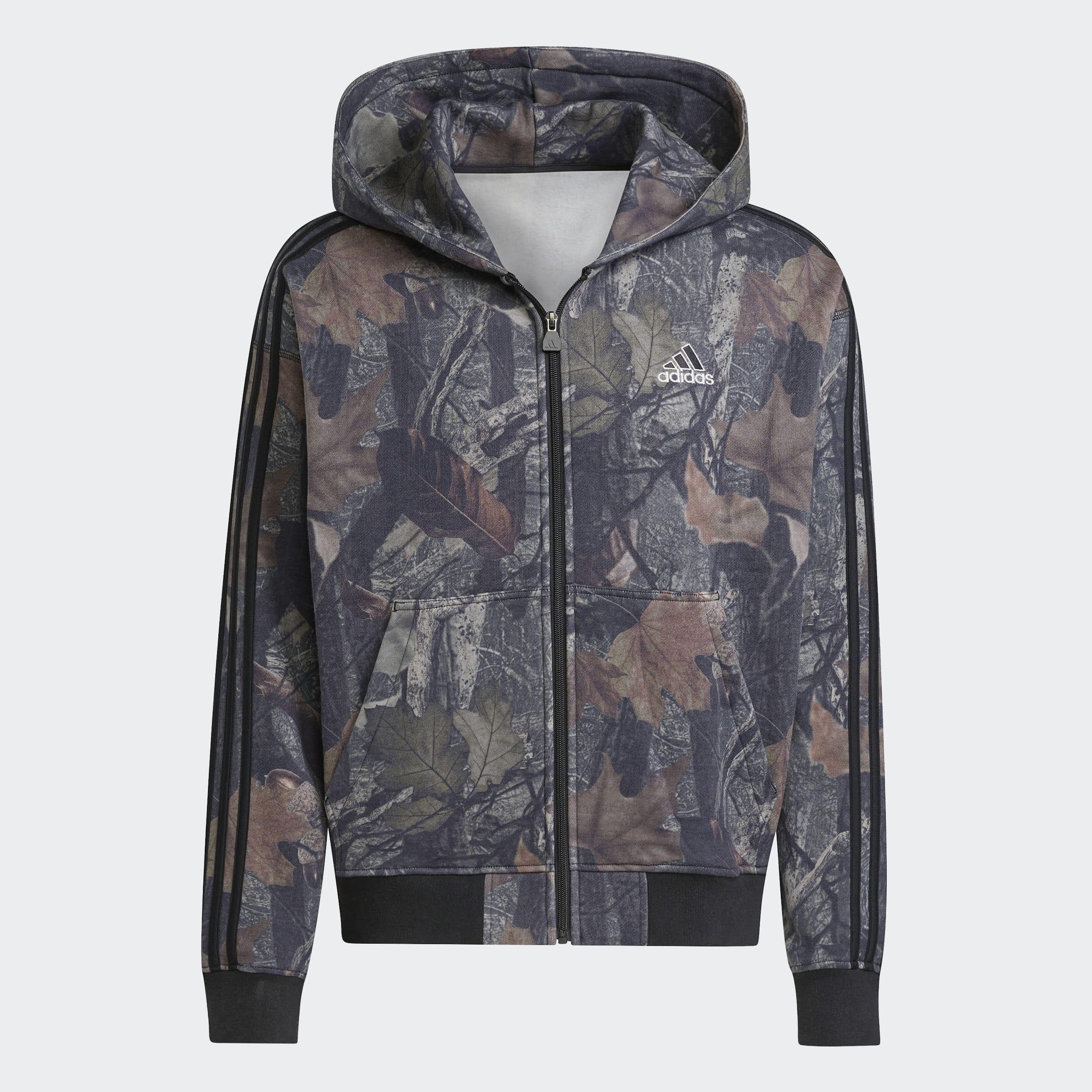 Camo Hooded Full-Zip, Black