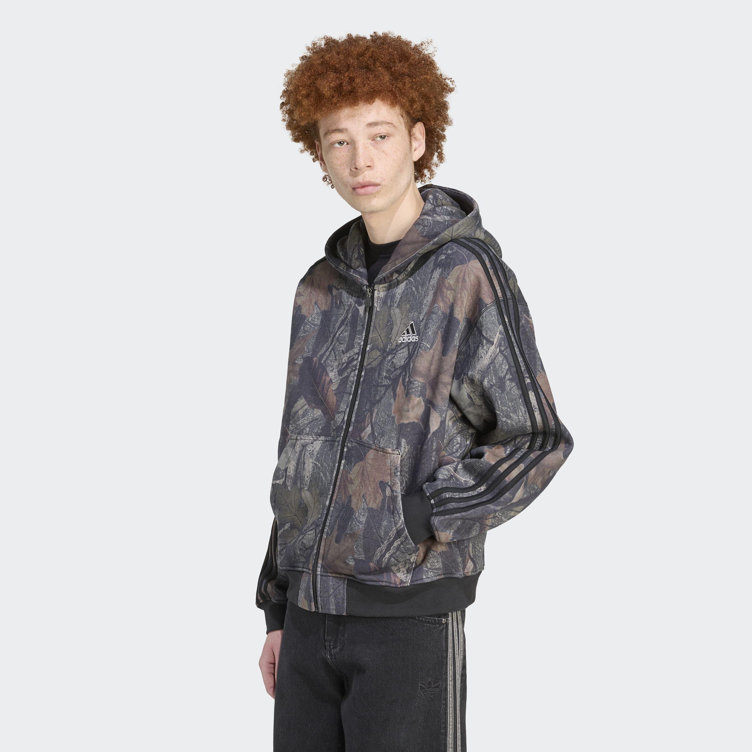 Camo Hooded Full-Zip, Black, A701_ONE, large image number 4