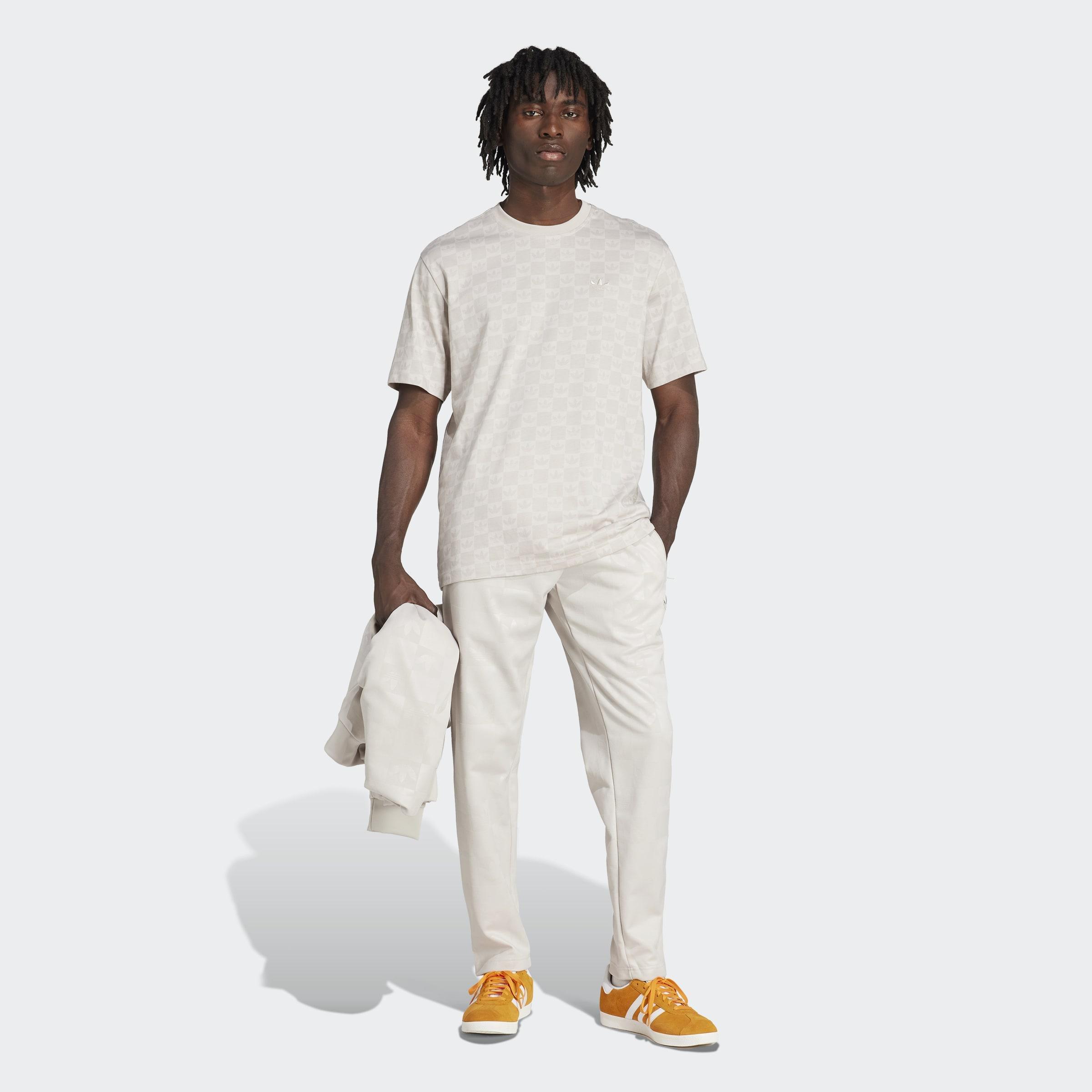 Monogram All Over Print Regular Track Pants, Beige, A701_ONE, large image number 4