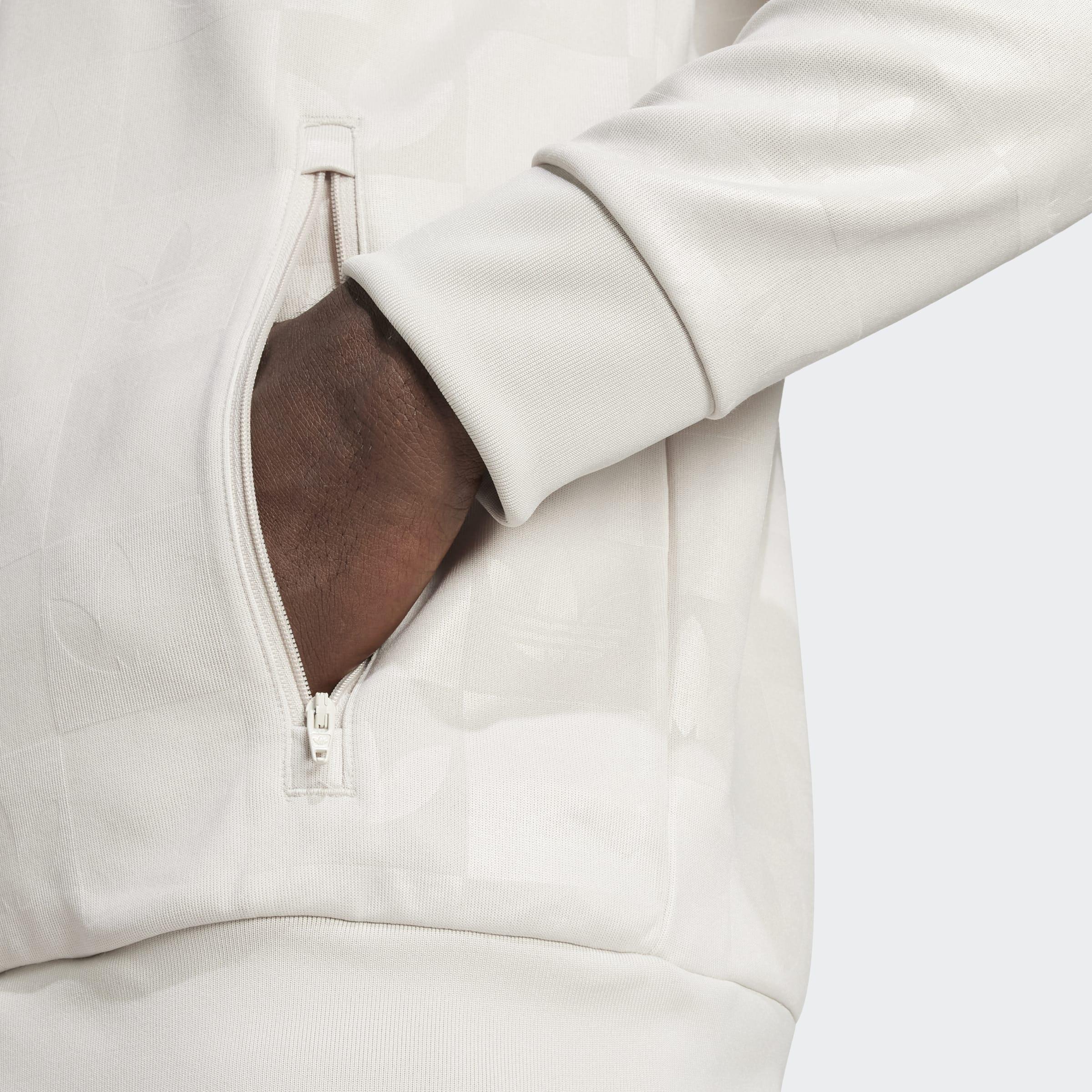 Monogram All Over Print Regular Track Top, Beige, A701_ONE, medium