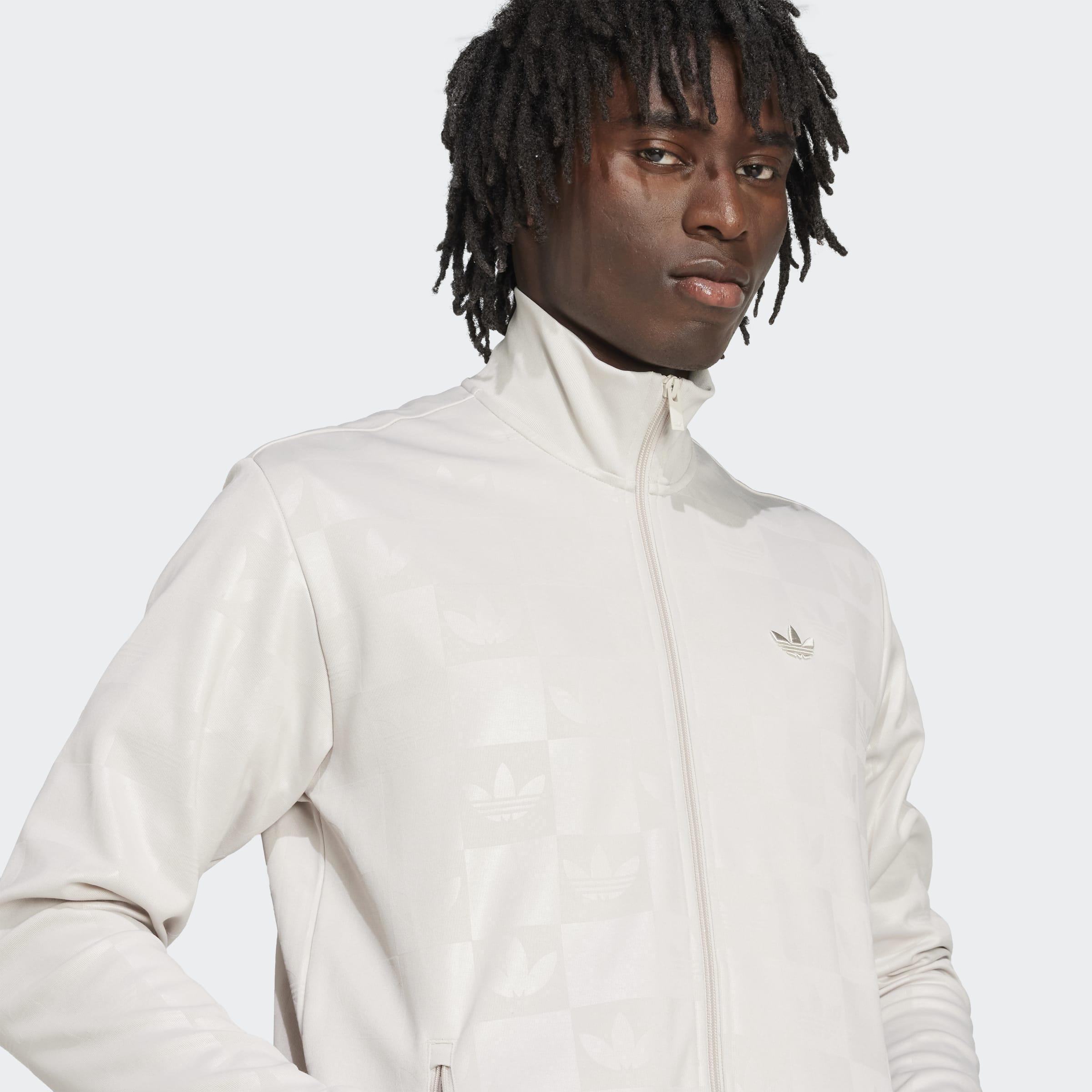 Monogram All Over Print Regular Track Top, Beige, A701_ONE, large image number 3
